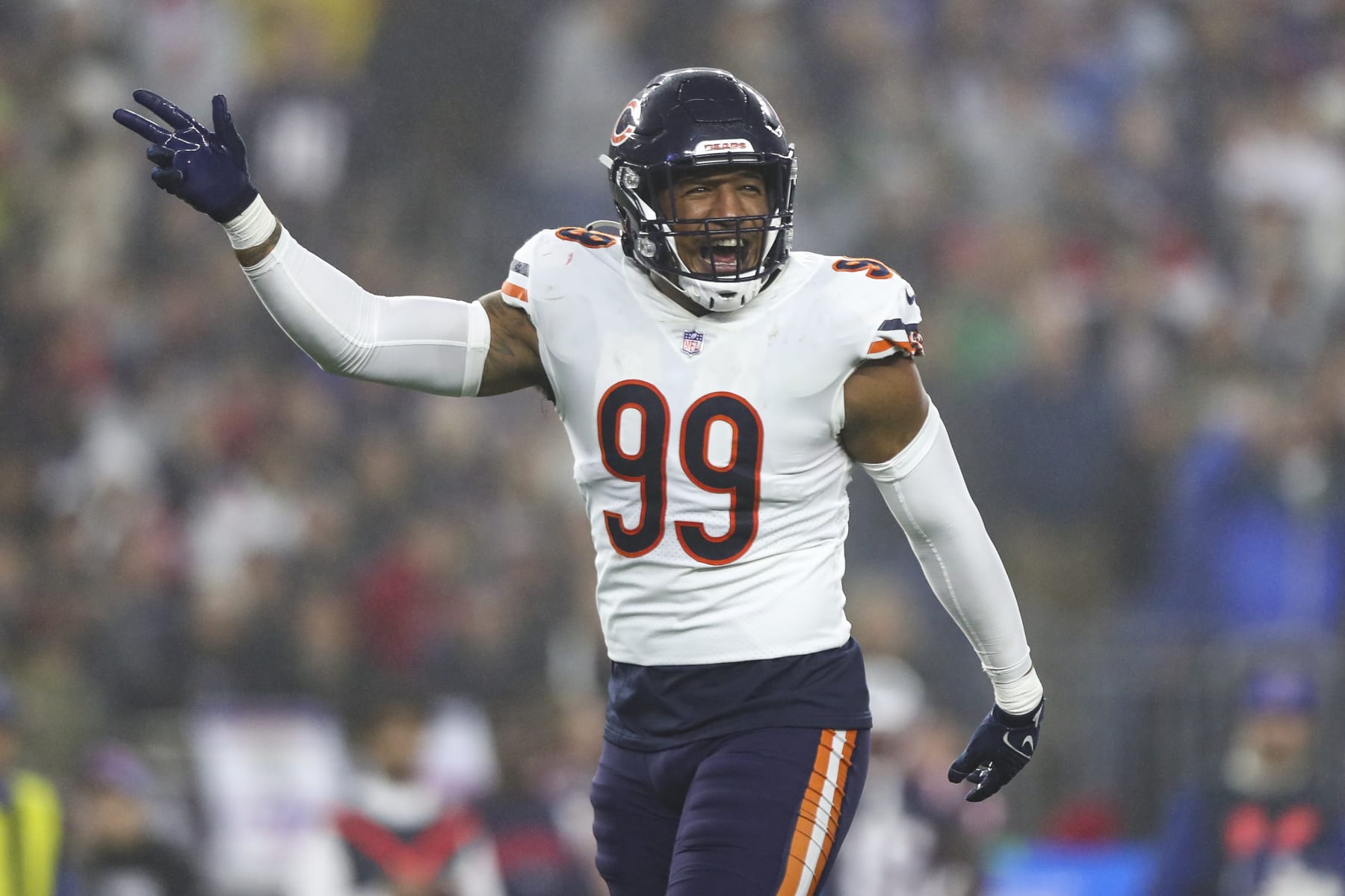 Chicago Bears defensive end Trevis Gipson (99) prior to an NFL