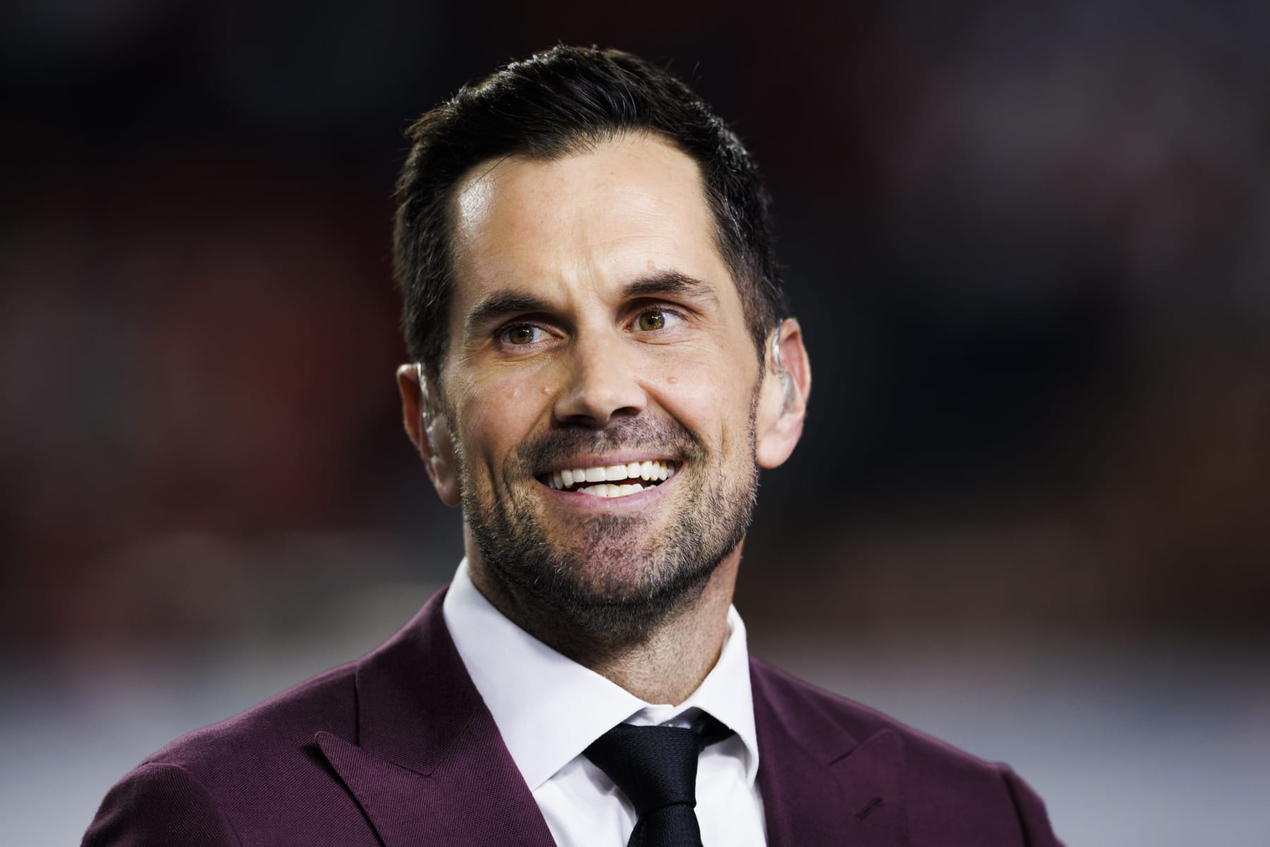 LAS VEGAS, NV - DECEMBER 02: Fox Big Noon Kickoff on air analyst Matt Leinart during the Pac-12 Championship football game between Utah Utes and USC Trojans on December 2, 2022 at Allegiant Stadium in Las Vegas, NV. (Photo by Ric Tapia/Icon Sportswire via Getty Images)