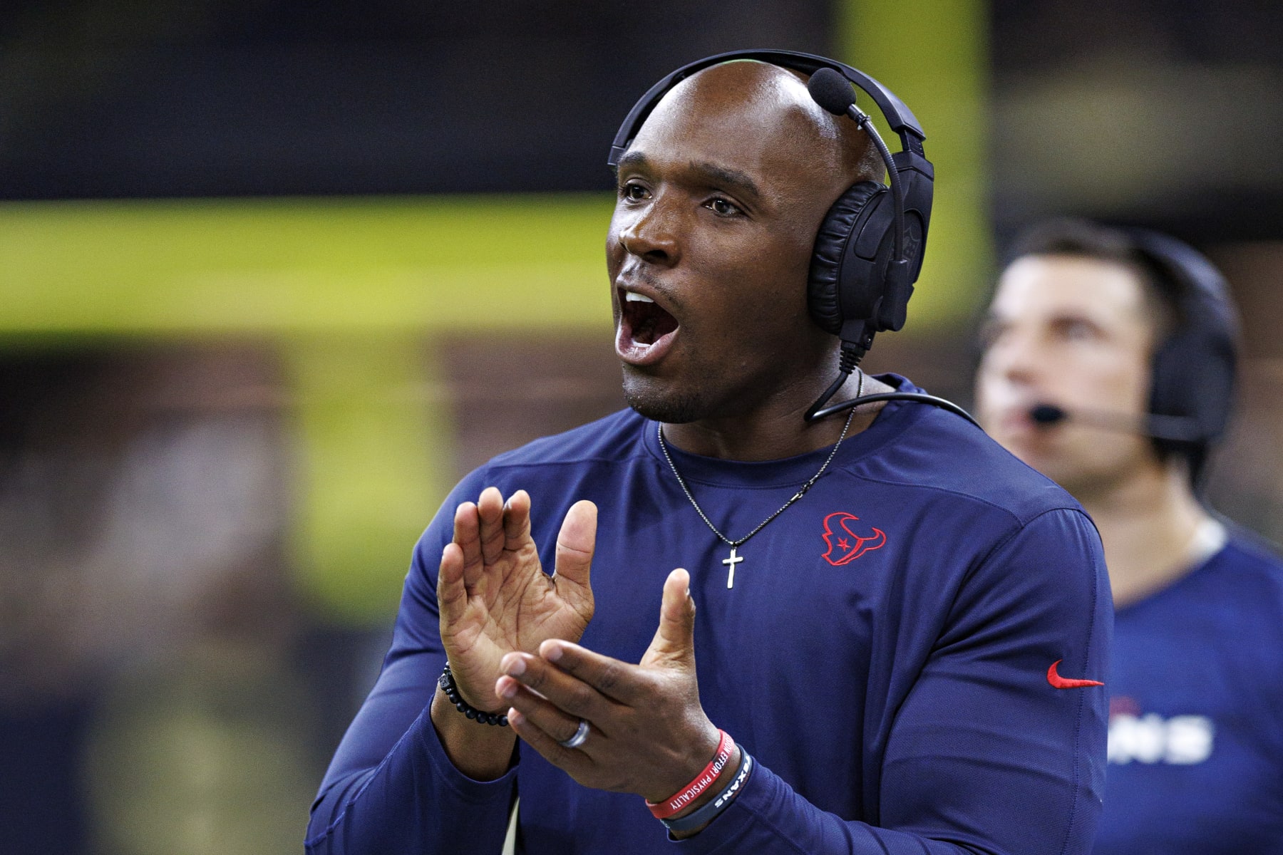 NEW ORLEANS, LOUISIANA - AUGUST 27: Head Coach DeMeco Ryans of the Houston Texans on the sidelines during the preseason game against the New Orleans Saints at Caesars Superdome on August 27, 2023 in New Orleans, Louisiana. The Texans defeated the Saints 17-13. (Photo by Wesley Hitt/Getty Images) NEW ORLEANS, LOUISIANA - AUGUST 27: Head Coach DeMeco Ryans of the Houston Texans on the sidelines during the preseason game against the New Orleans Saints at Caesars Superdome on August 27, 2023 in New Orleans, Louisiana. The Texans defeated the Saints 17-13. (Photo by Wesley Hitt/Getty Images)