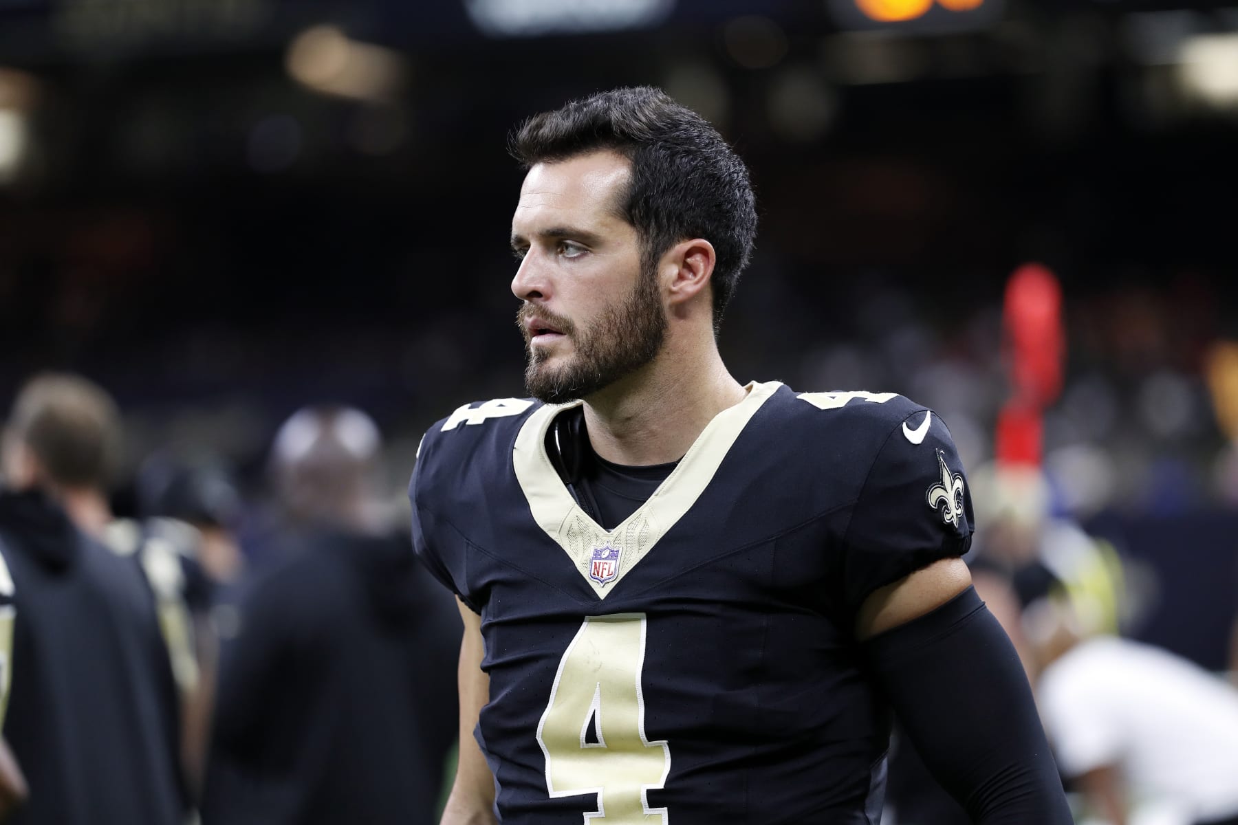 New Orleans Saints tight end Juwan Johnson (83) warms up before an NFL  preseason football game against the Los Angeles Chargers, Friday, Aug. 26,  2022, in New Orleans. (AP Photo/Tyler Kaufman Stock