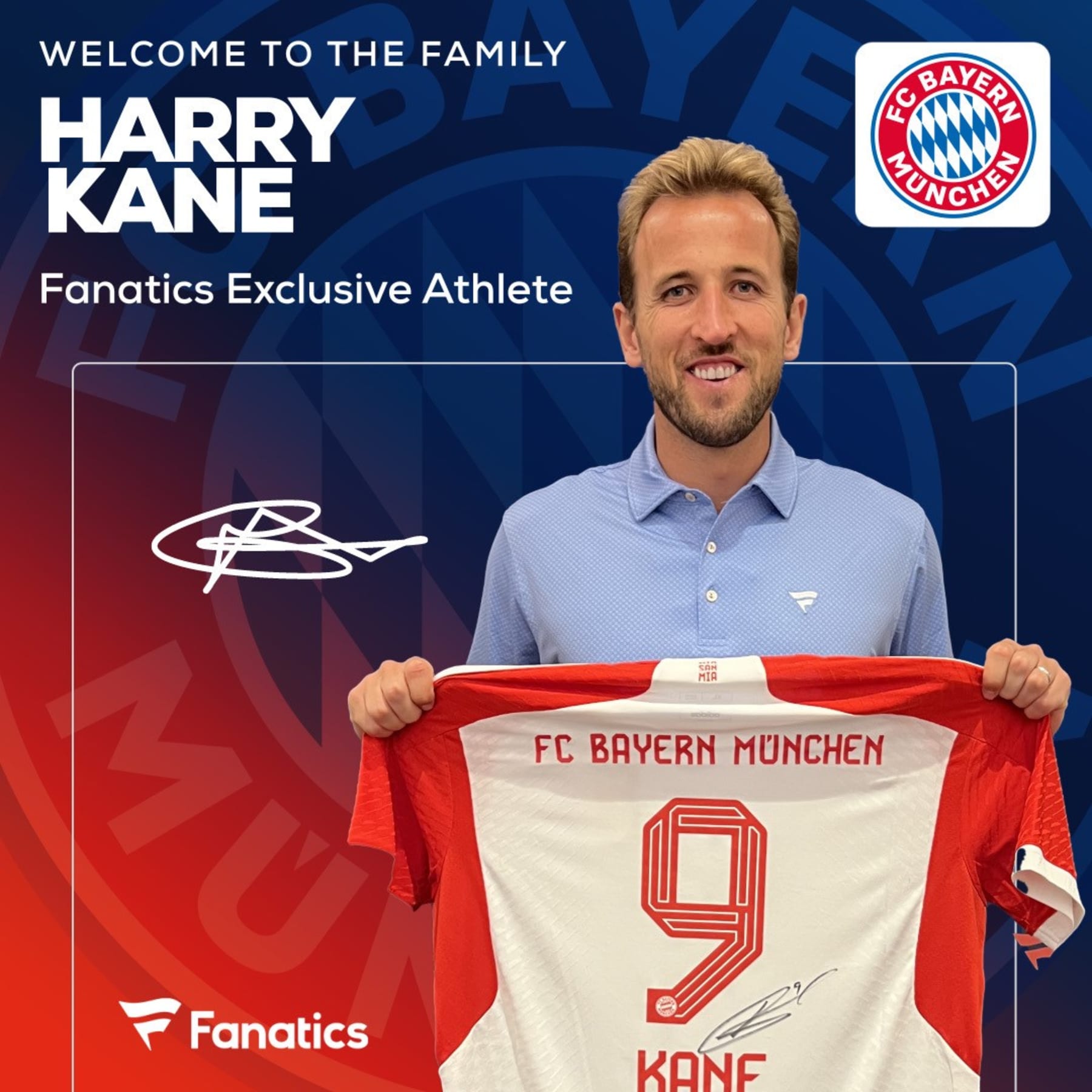 Harry Kane to wear number 9 for Bayern