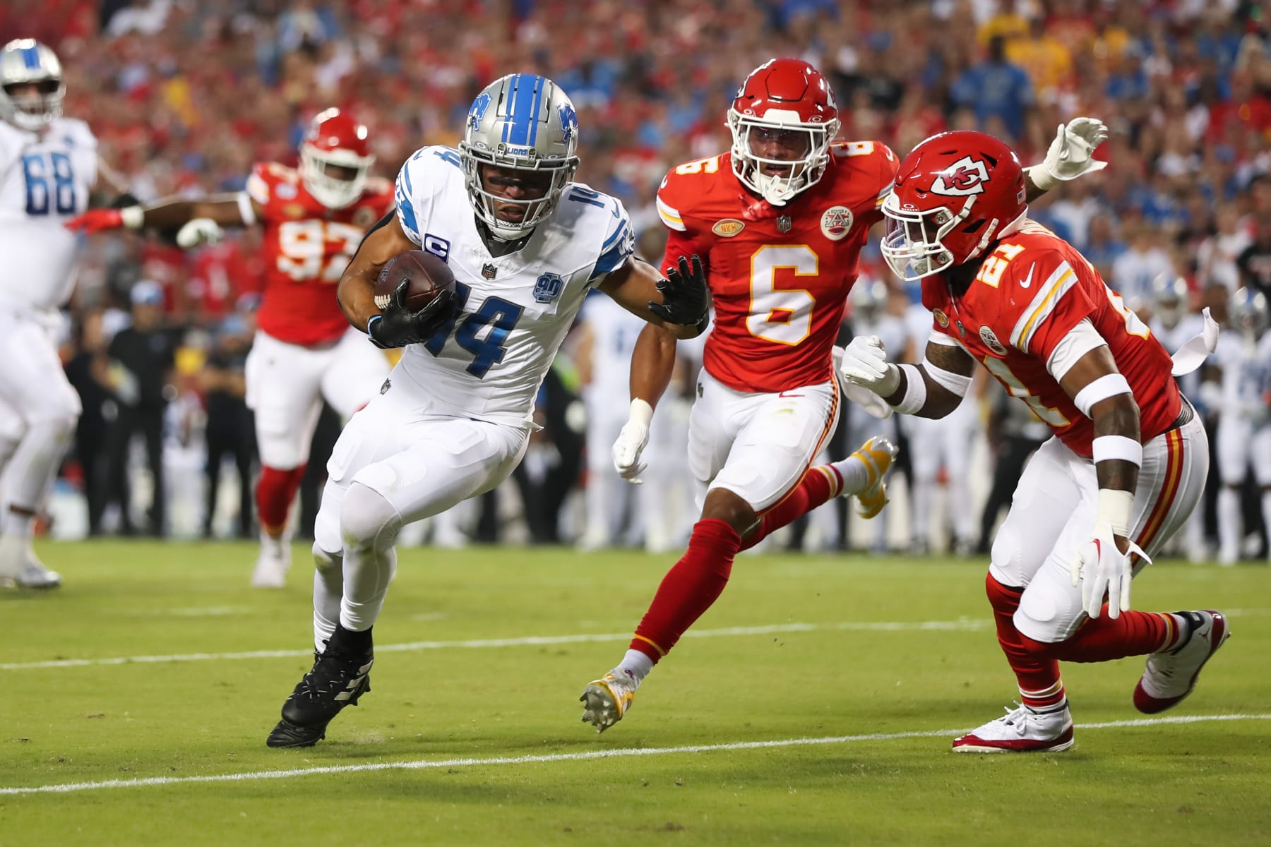 Indianapolis Colts defensive tackle Johnny Robinson (68) during NFL  football preseason game action between the Indianapolis