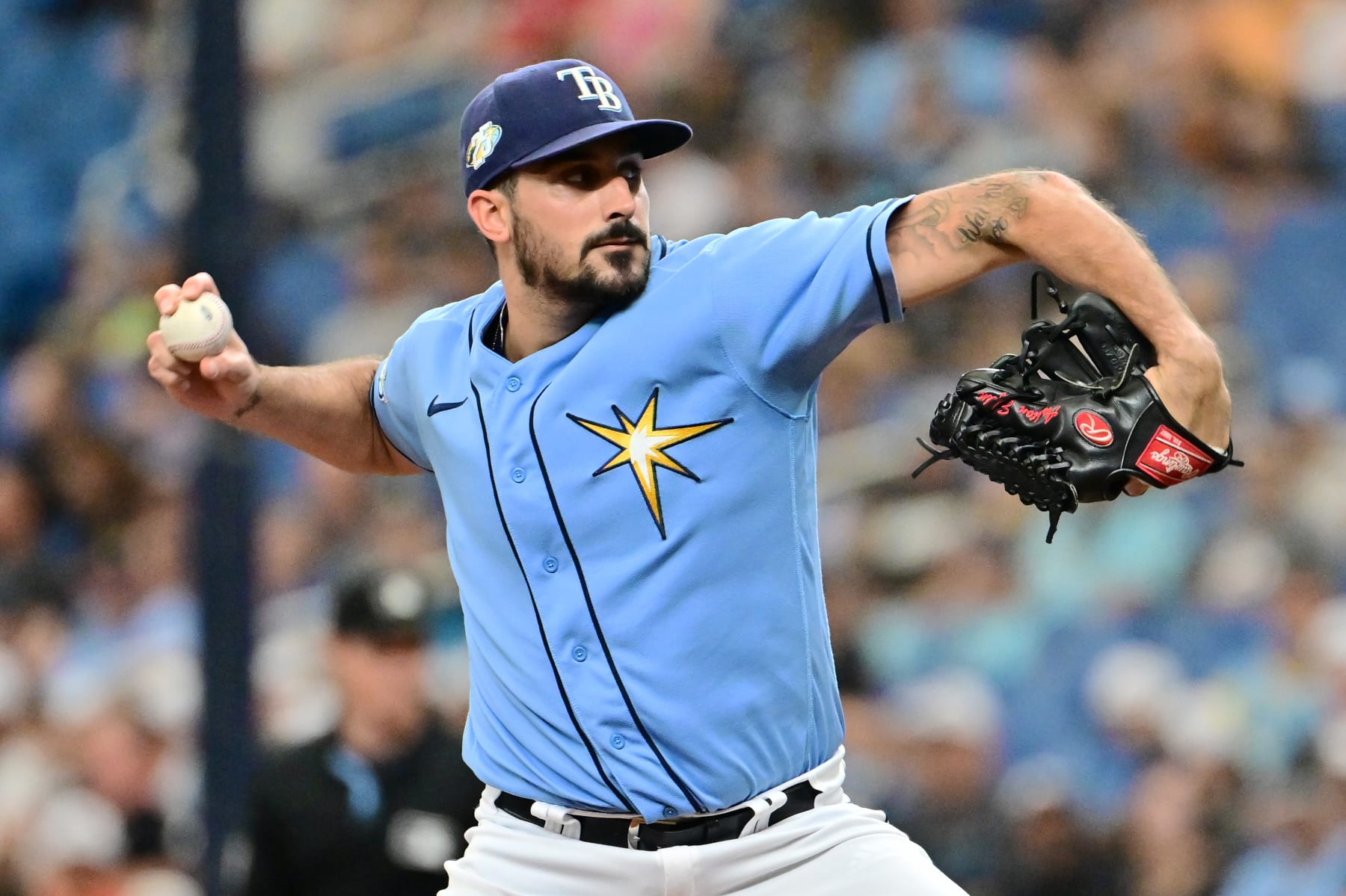 Justin Verlander #35 - Game Used Blue Jersey - 6 IP, 1 ER, 6 K's