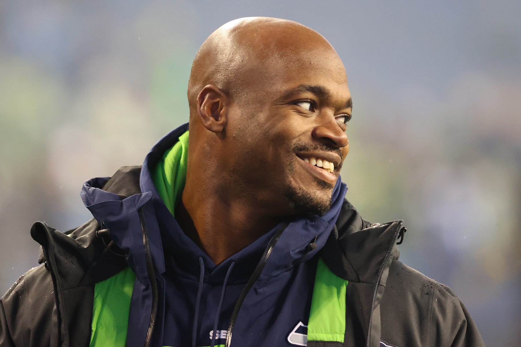 SEATTLE, WASHINGTON - JANUARY 02: Adrian Peterson #21 of the Seattle Seahawks exits the field after the Seattle Seahawks defeated the Detroit Lions by a score of 51-29 at Lumen Field on January 02, 2022 in Seattle, Washington. (Photo by Abbie Parr/Getty Images) SEATTLE, WASHINGTON - JANUARY 02: Adrian Peterson #21 of the Seattle Seahawks exits the field after the Seattle Seahawks defeated the Detroit Lions by a score of 51-29 at Lumen Field on January 02, 2022 in Seattle, Washington. (Photo by Abbie Parr/Getty Images)