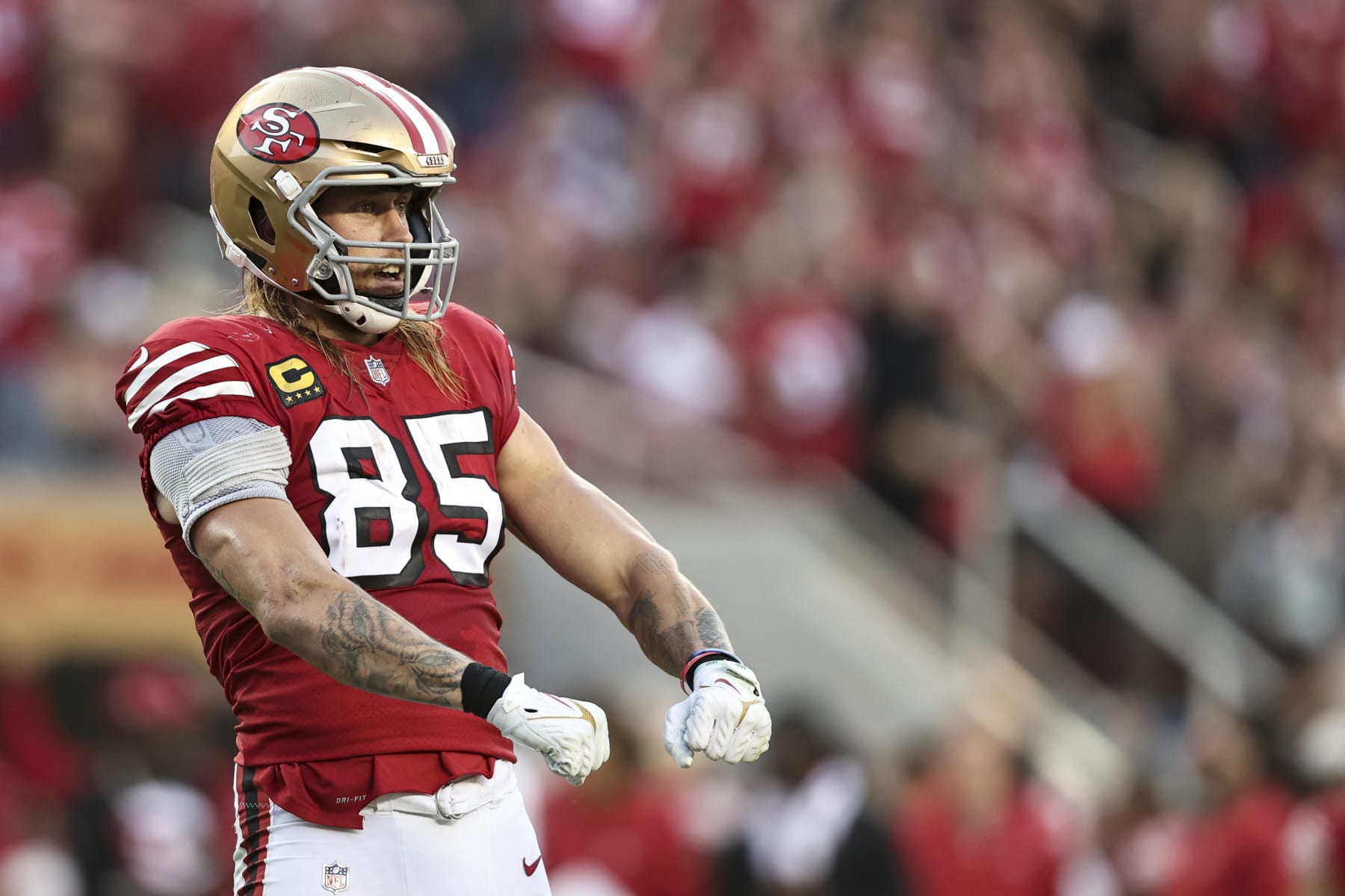 49ers' George Kittle: Groin Injury 'Significantly Better,' Aiming to Play  vs. Bears, News, Scores, Highlights, Stats, and Rumors