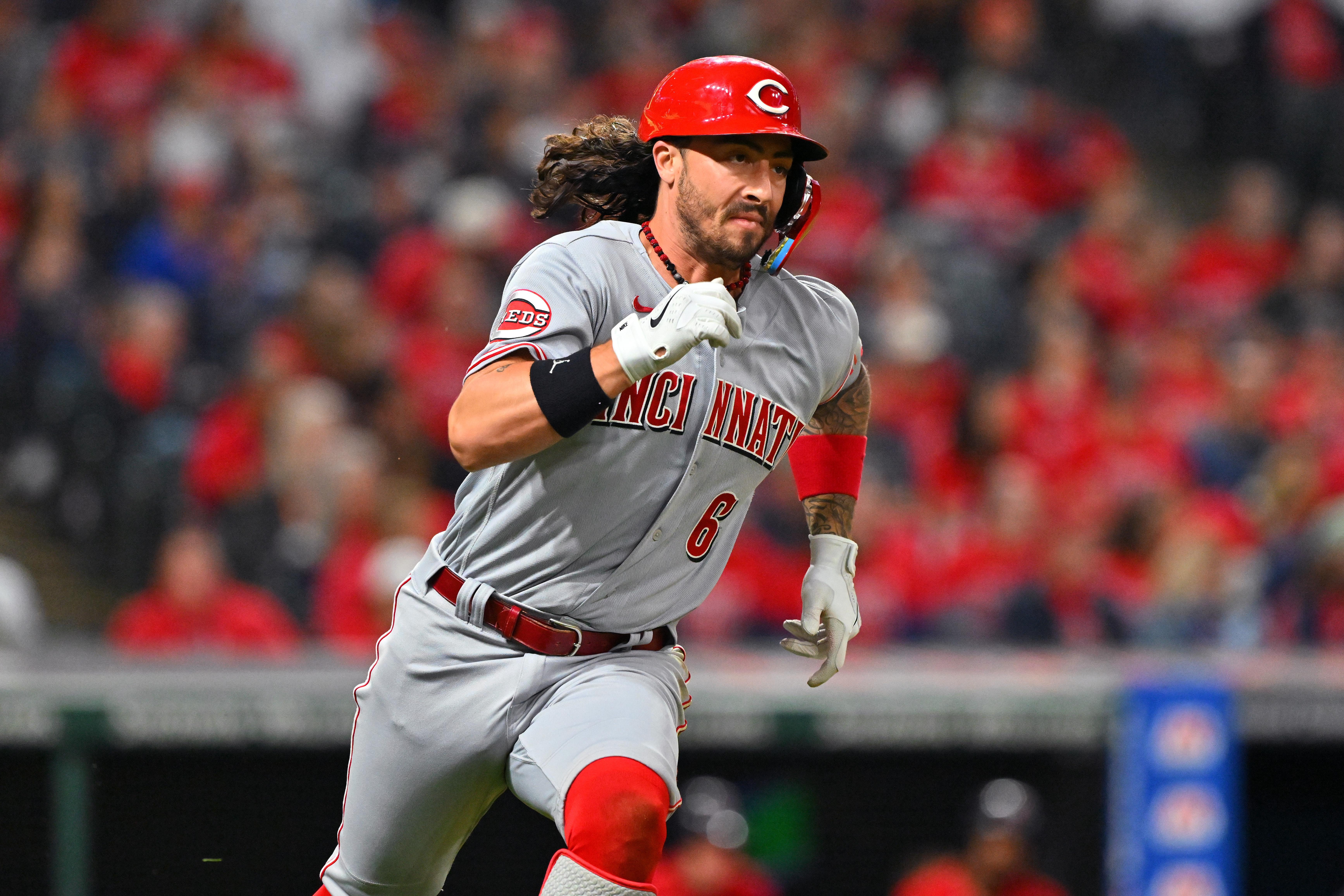 Cincinnati Reds' Jay Bruce (32) celebrates with Edwin Encarnacion after  Bruce scored the winning run on a hit by Brandon Phillips off Atlanta  Braves reliever Royce Ring in the bottom of the