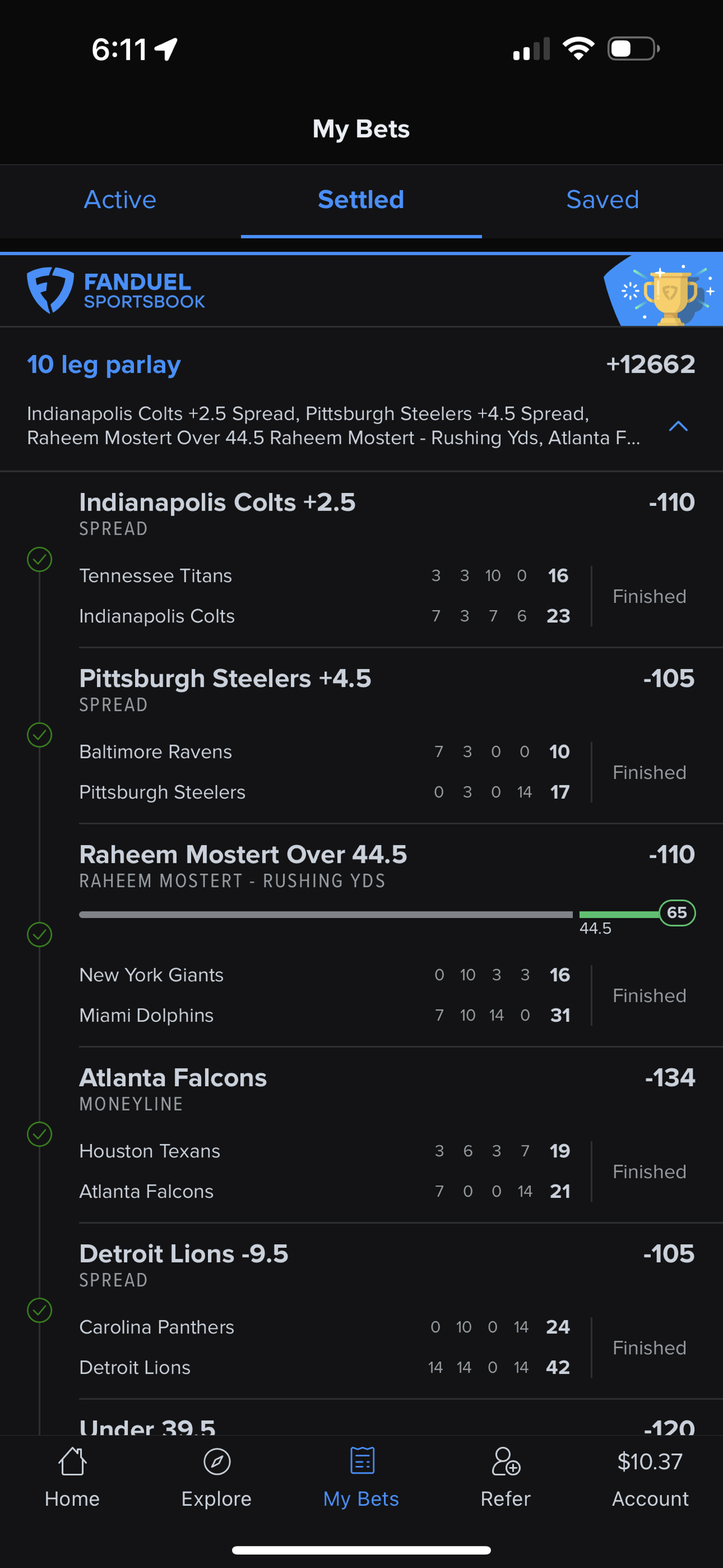 Bettor Wins $100,000 On $100 14-Team Week 17 NFL Parlay