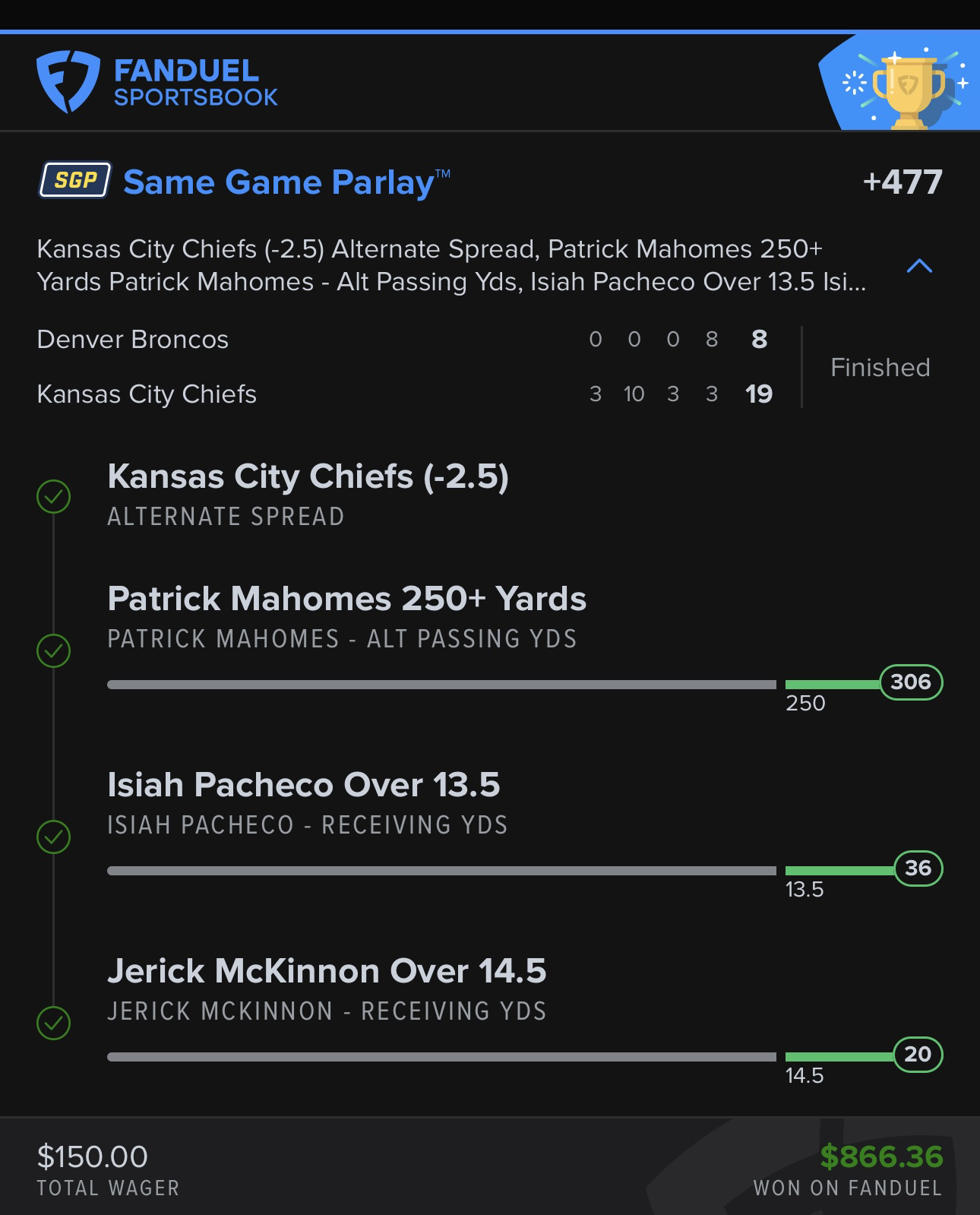 Best Same Game Parlay Week