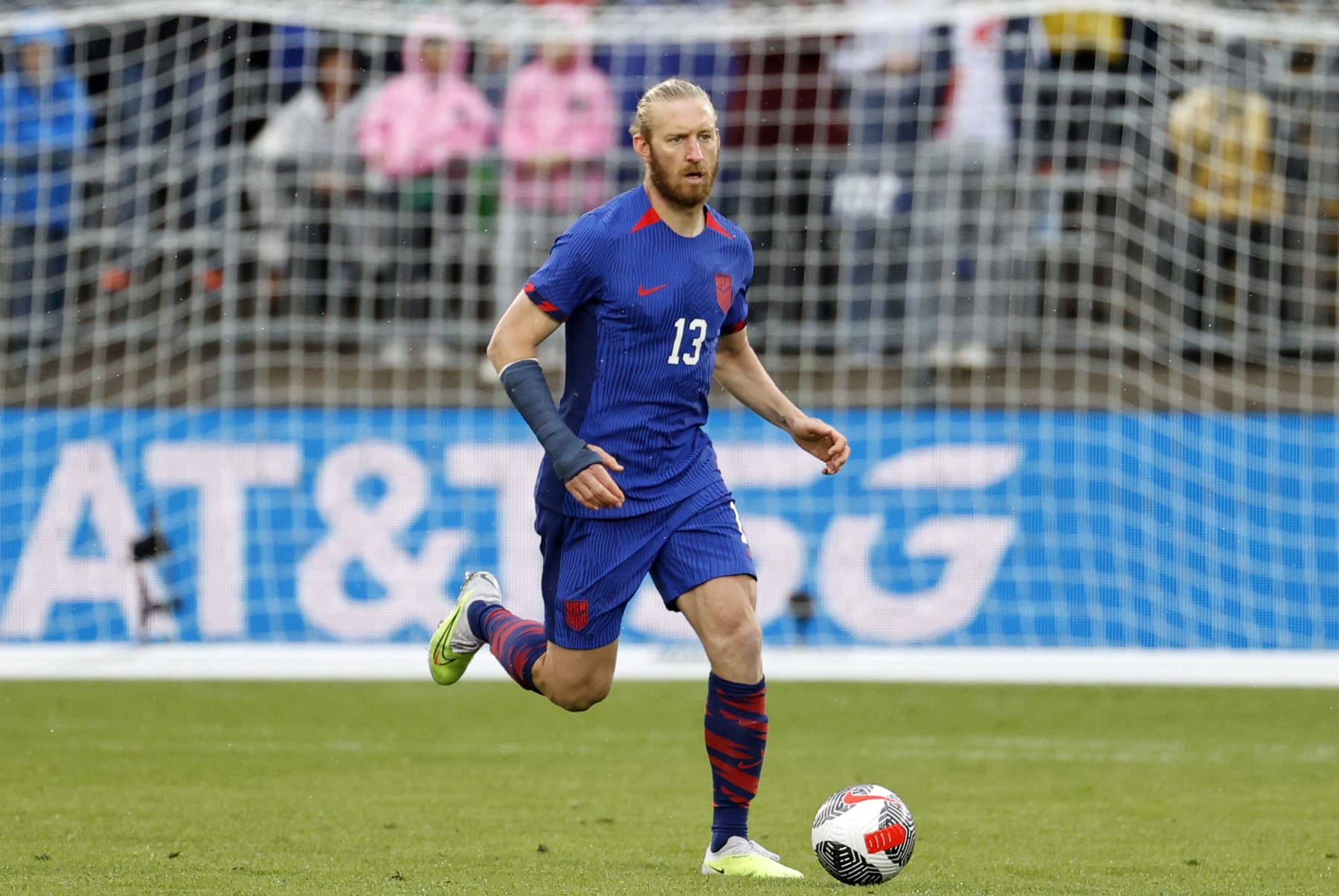 EAST HARTFORD, CT - OCTOBER 14: United States defender Tim Ream (13) during a match between the United Sates and Germany on October 14, 2023, at Pratt & Whitney Stadium in East Hartford, Connecticut. (Photo by Fred Kfoury III/Icon Sportswire via Getty Images)