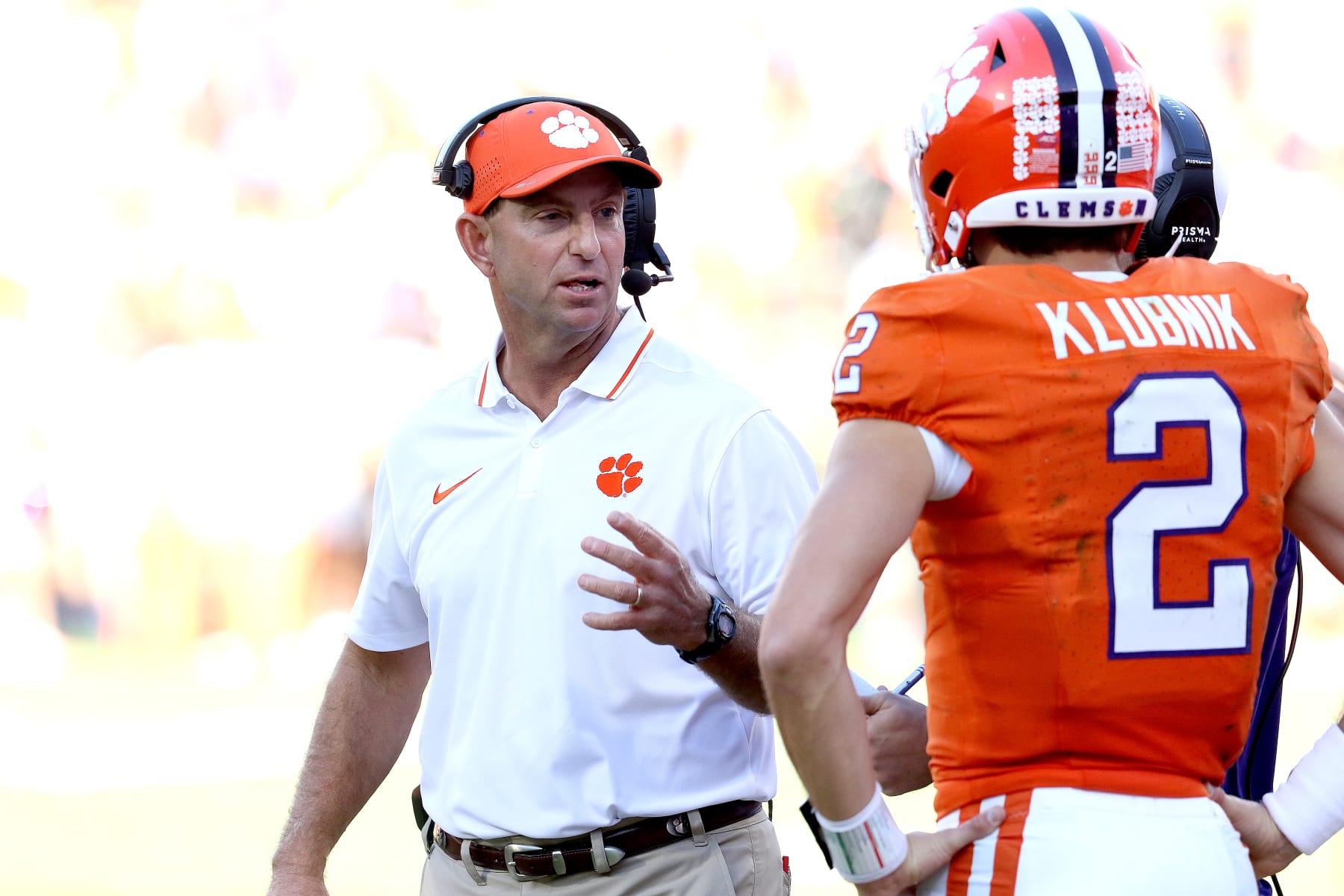 CLEMSON, SC - OCTOBER 07: Clemson Tigers head coach Dabo Swinney during a college football game between the Wake Forest Demon Deacons on October 7, 2023 at Clemson Memorial Stadium in Clemson, S.C. (Photo by John Byrum/Icon Sportswire via Getty Images)