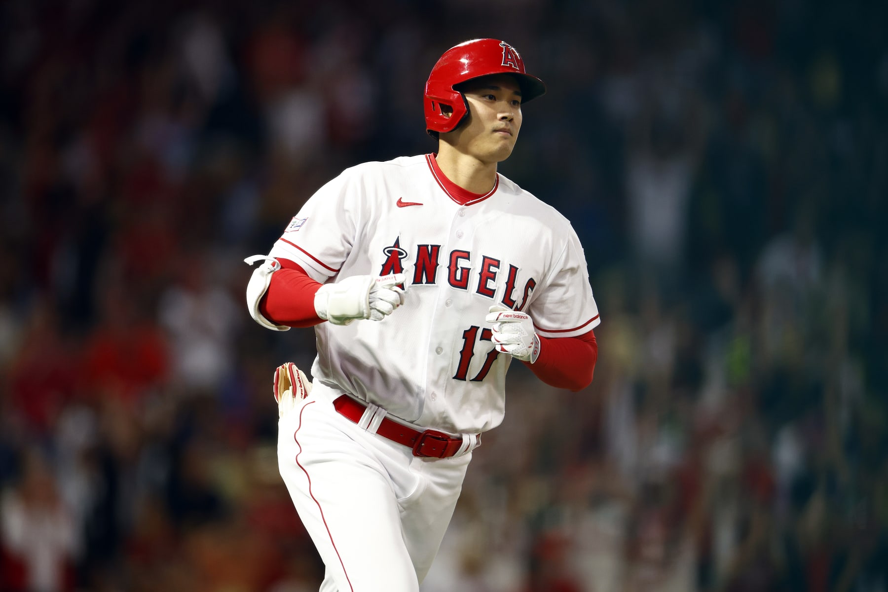 ANAHEIM, CALIFORNIA - JUNE 30: Shohei Ohtani #17 of the Los Angeles Angels at Angel Stadium of Anaheim on June 30, 2023 in Anaheim, California. (Photo by Ronald Martinez/Getty Images)