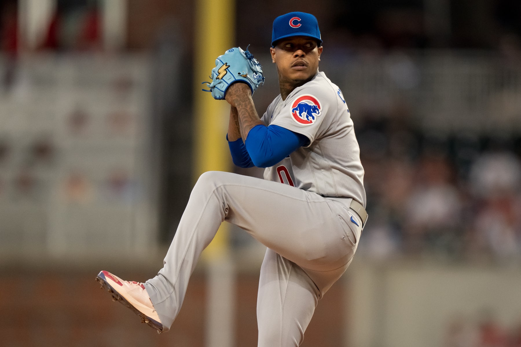 ATLANTA, GA - SEPTEMBER 28: Marcus Stroman #0 of the Chicago Cubs pitches in a game against the Atlanta Braves at Truist Park on September 28, 2023 in Atlanta, Georgia. (Photo by Matt Dirksen/Getty Images)
