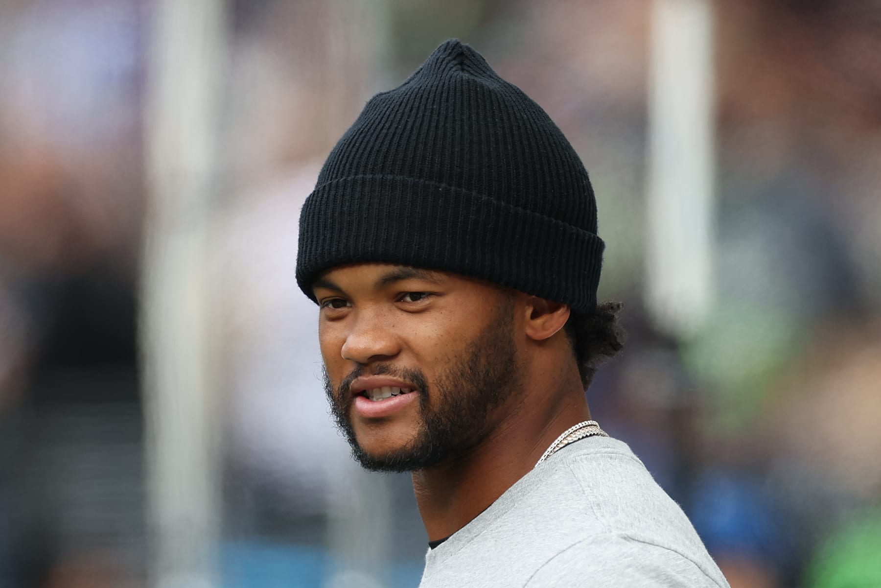 SEATTLE, WASHINGTON - OCTOBER 22: Kyler Murray #1 of the Arizona Cardinals looks on during the third quarter against the Seattle Seahawks at Lumen Field on October 22, 2023 in Seattle, Washington. (Photo by Steph Chambers/Getty Images)