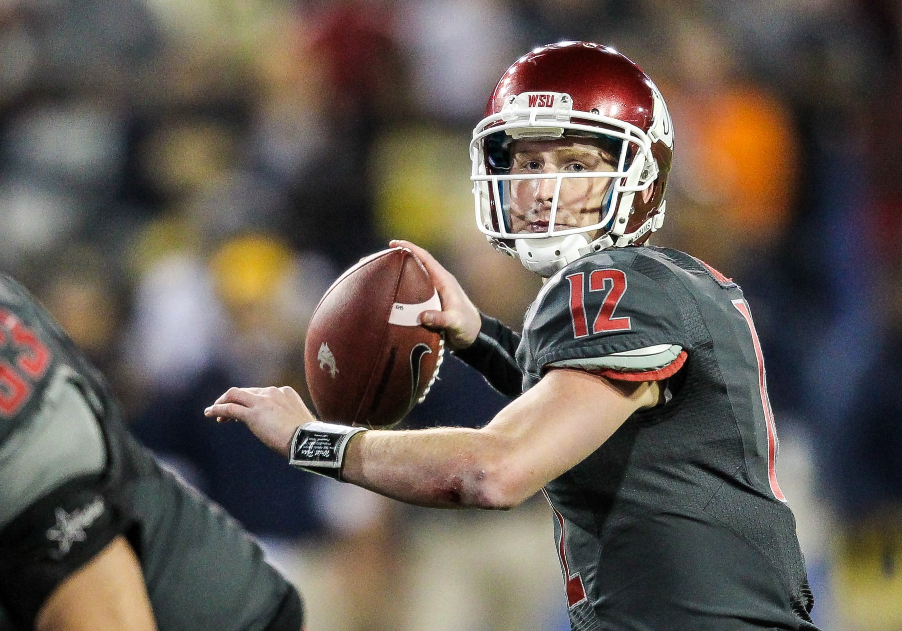 Oct. 4, 2014 : Washington State Cougars quarterback Connor Halliday (12) during the game between California Golden Bears and the Washington State Cougars at Martin Stadium in Pullman, Washington. (Photo by Steve Conner/Icon Sportswire/Corbis/Icon Sportswire via Getty Images)