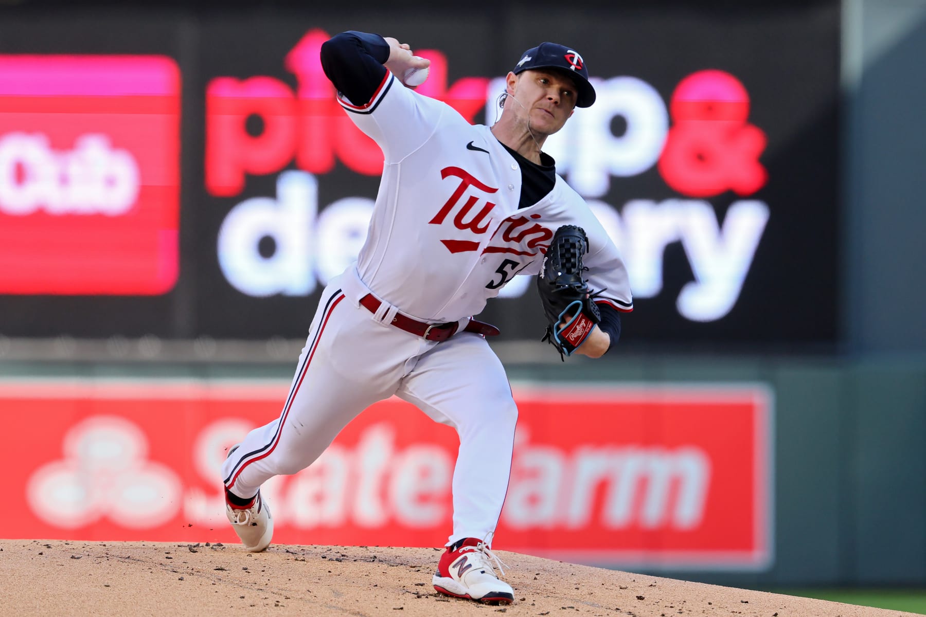 MINNEAPOLIS, MINNESOTA - OCTOBER 10: Sonny Gray #54 of the Minnesota Twins pitches in the first inning against the Houston Astros during Game Three of the Division Series at Target Field on October 10, 2023 in Minneapolis, Minnesota. (Photo by Adam Bettcher/Getty Images)