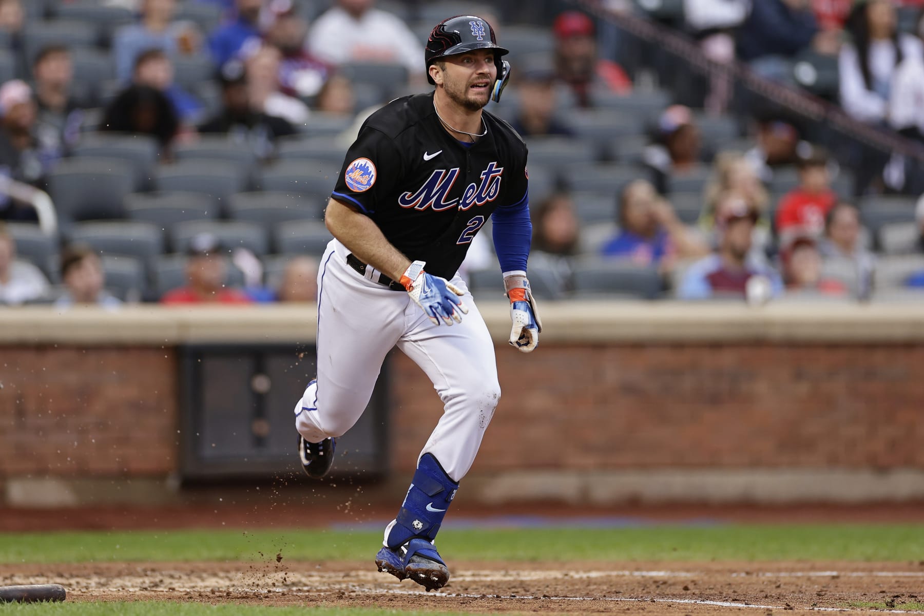 NEW YORK, NY - SEPTEMBER 30: Pete Alonso #20 of the New York Mets in action against the Philadelphia Phillies during the fifth inning of the first game of a doubleheader at Citi Field on September 30, 2023 in New York City. (Photo by Adam Hunger/Getty Images)