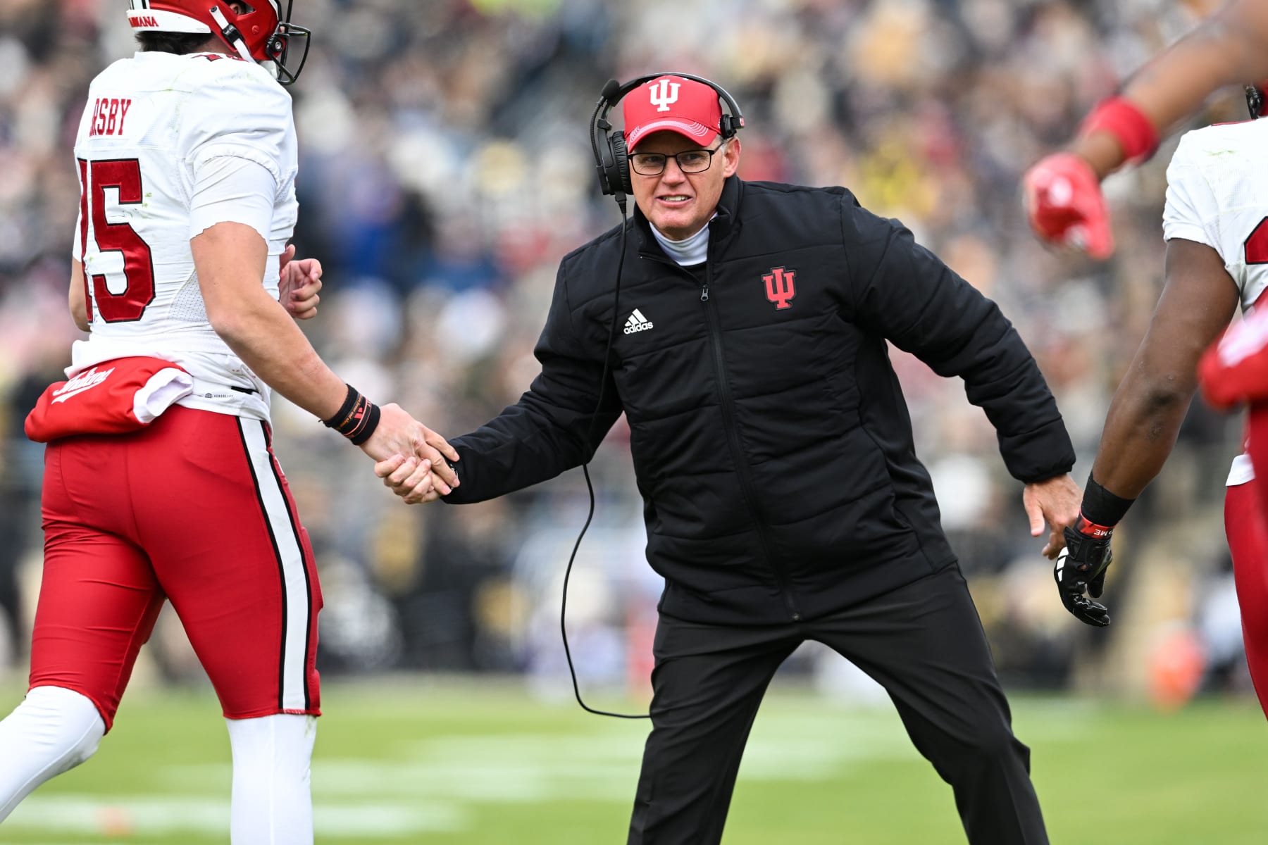 WEST LAFAYETTE, IN - NOVEMBER 25: Indiana Head Coach Tom Allen during a college football game between the Indiana Hoosiers and Purdue Boilermakers on November 25, 2023 at Ross-Ade Stadium in West Lafayette, IN. (Photo by James Black/Icon Sportswire via Getty Images)
