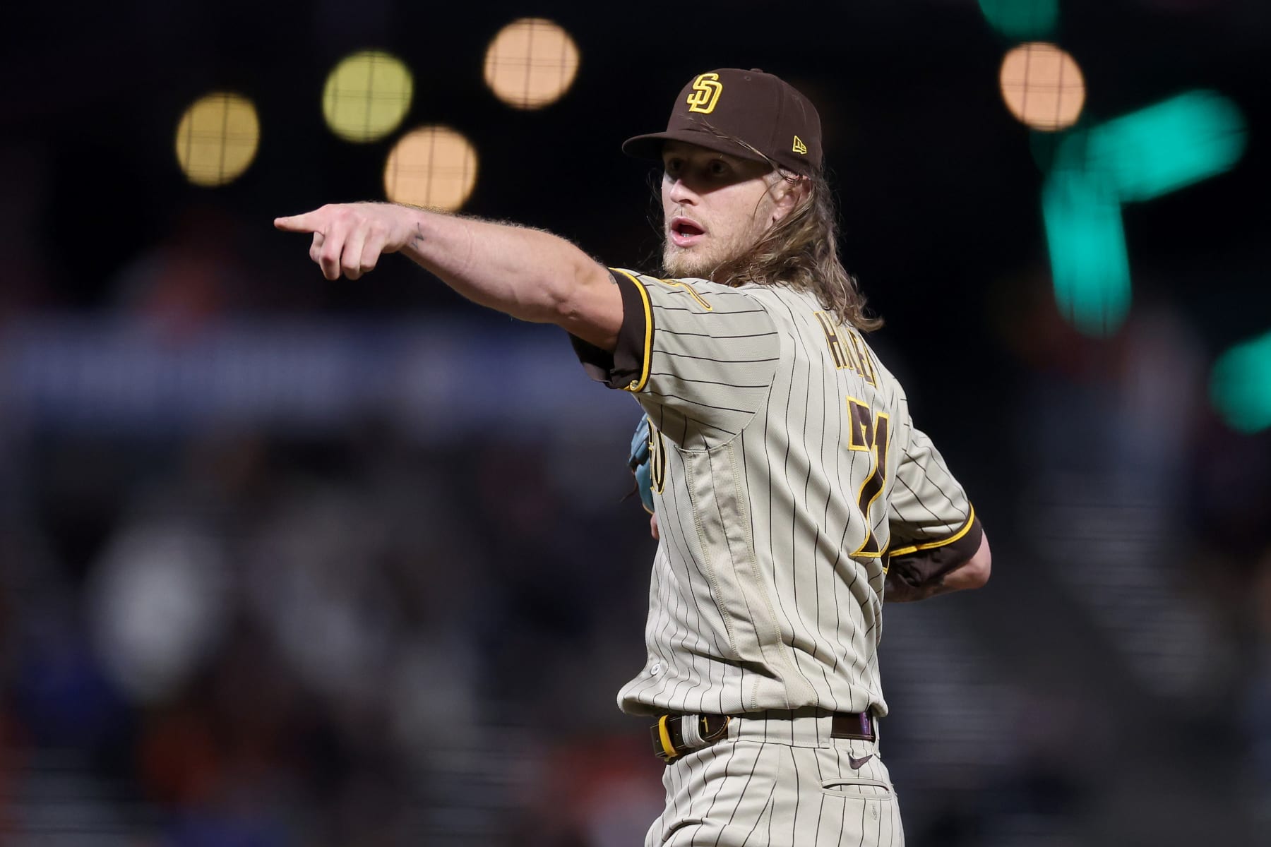SAN FRANCISCO, CALIFORNIA - SEPTEMBER 26: Josh Hader #71 of the San Diego Padres reacts after the last out of their game against the San Francisco Giants at Oracle Park on September 26, 2023 in San Francisco, California. (Photo by Ezra Shaw/Getty Images)