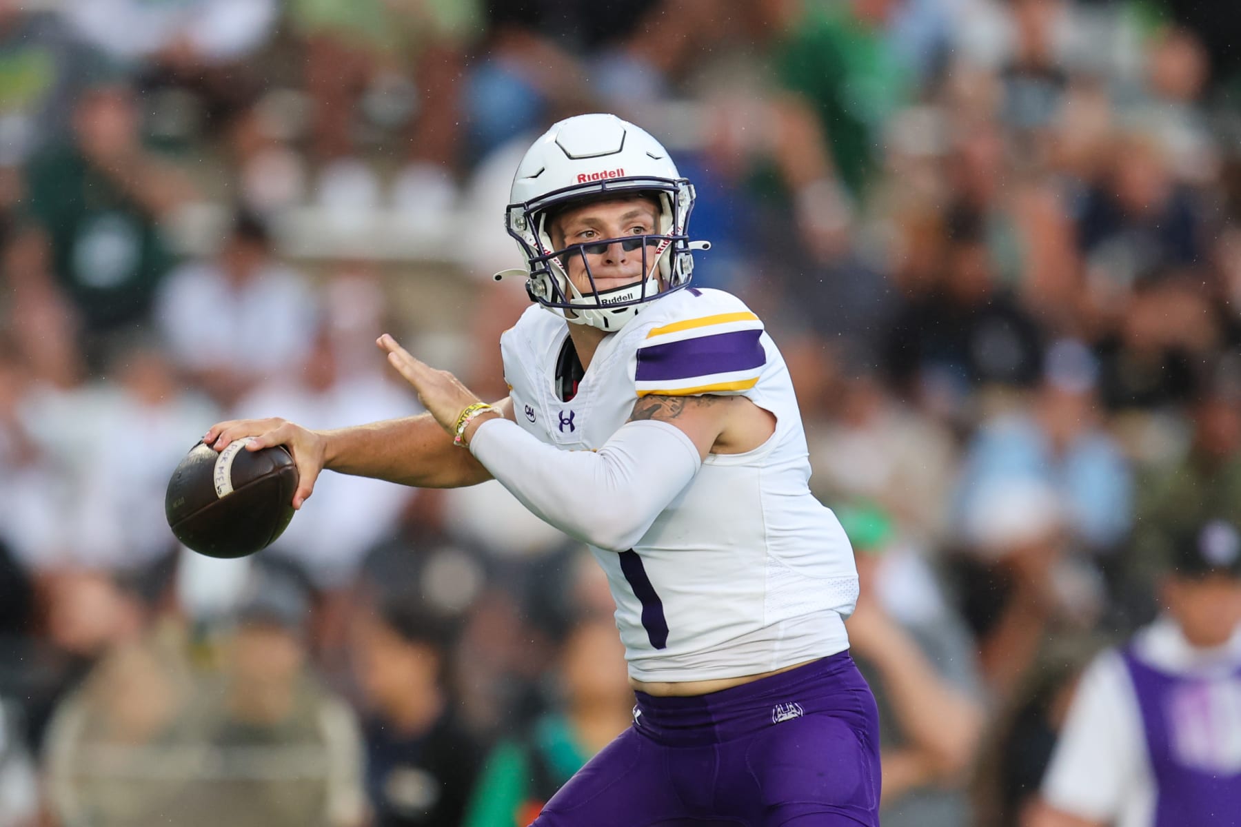 HONOLULU, HAWAII - SEPTEMBER 9: Reese Poffenbarger #7 of the Albany Great Danes throw a pass downfield during the first half of the game against the Hawaii Rainbow Warriors at Clarence T.C. Ching Athletics Complex on September 9, 2023 in Honolulu, Hawaii. (Photo by Darryl Oumi/Getty Images)