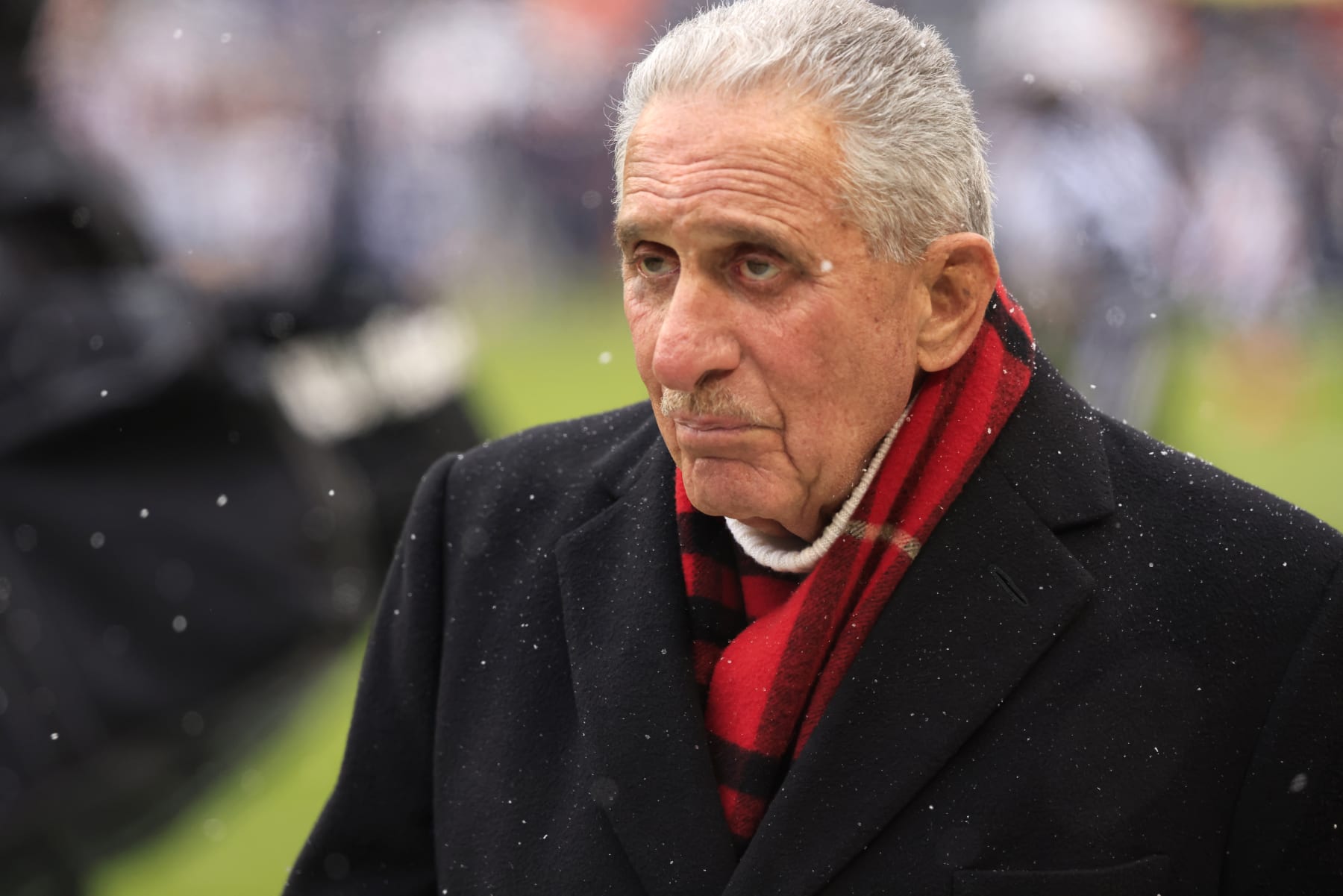 CHICAGO, ILLINOIS - DECEMBER 31: Atlanta Falcons owner Arthur Blank looks on prior to a game against the Chicago Bears at Soldier Field on December 31, 2023 in Chicago, Illinois. (Photo by Justin Casterline/Getty Images)
