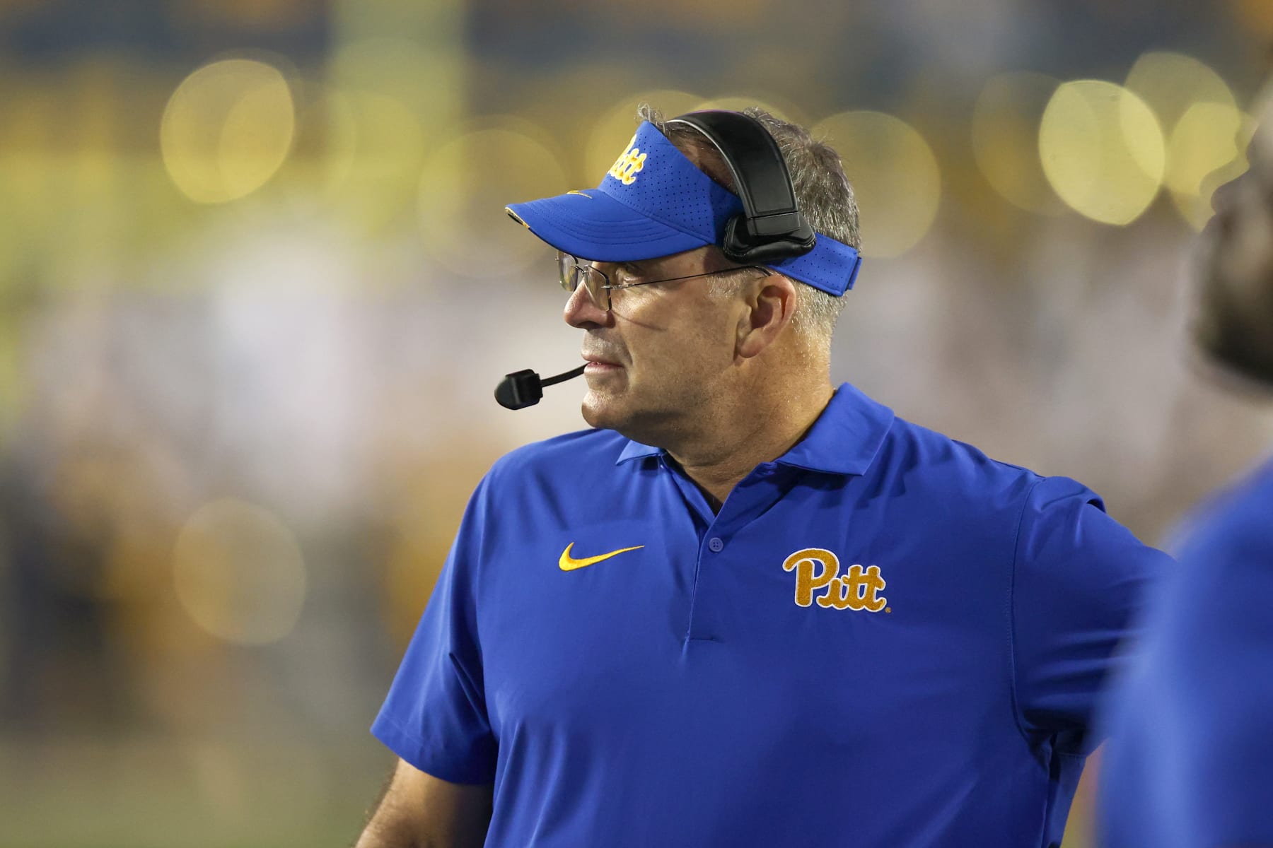 MORGANTOWN, WV - SEPTEMBER 16: Pitt Panthers head coach Pat Narduzzi on the sideline during the fourth quarter of the college football game between the Pitt Panthers and the West Virginia Mountaineers on September 16, 2023, at Mountaineer Field at Milan Puskar Stadium in Morgantown, WV. (Photo by Frank Jansky/Icon Sportswire via Getty Images)