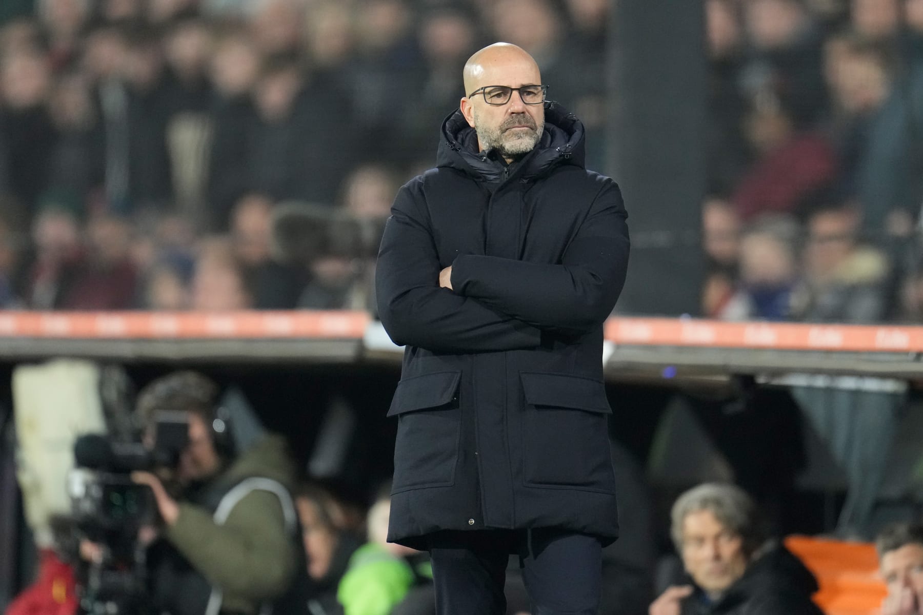 ROTTERDAM, NETHERLANDS - JANUARY 24: Coach Peter Bosz of PSV during the Dutch KNVB Beker match between Feyenoord v PSV at the Stadium Feijenoord on January 24, 2024 in Rotterdam Netherlands (Photo by Photo Prestige/Soccrates/Getty Images)