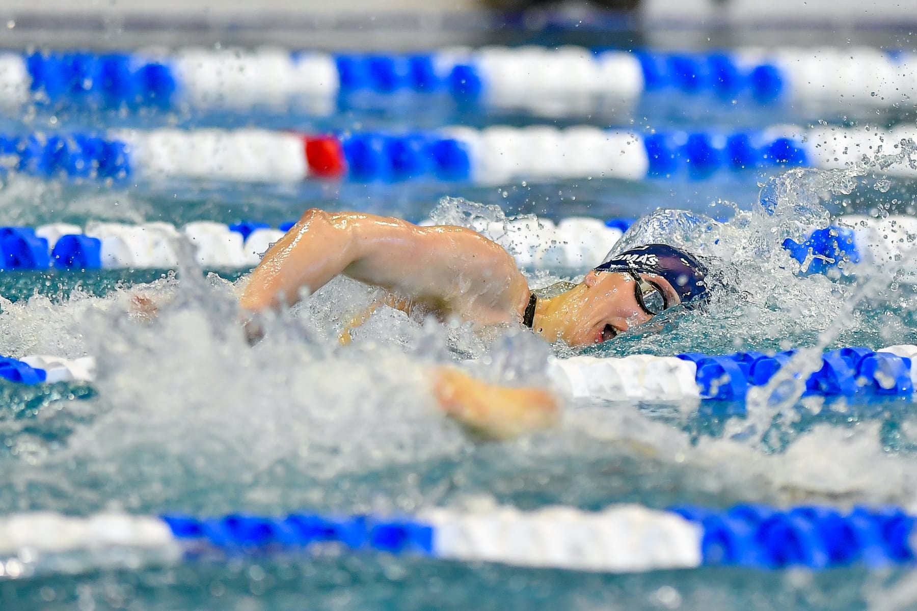 ATLANTA, GA - MARCH 19:  University of Pennsylvania swimmer Lia Thomas swims the 100 Freestyle prelims at the NCAA Swimming and Diving Championships on March 19th, 2022 at the McAuley Aquatic Center in Atlanta, Georgia.  (Photo by Rich von Biberstein/Icon Sportswire via Getty Images)