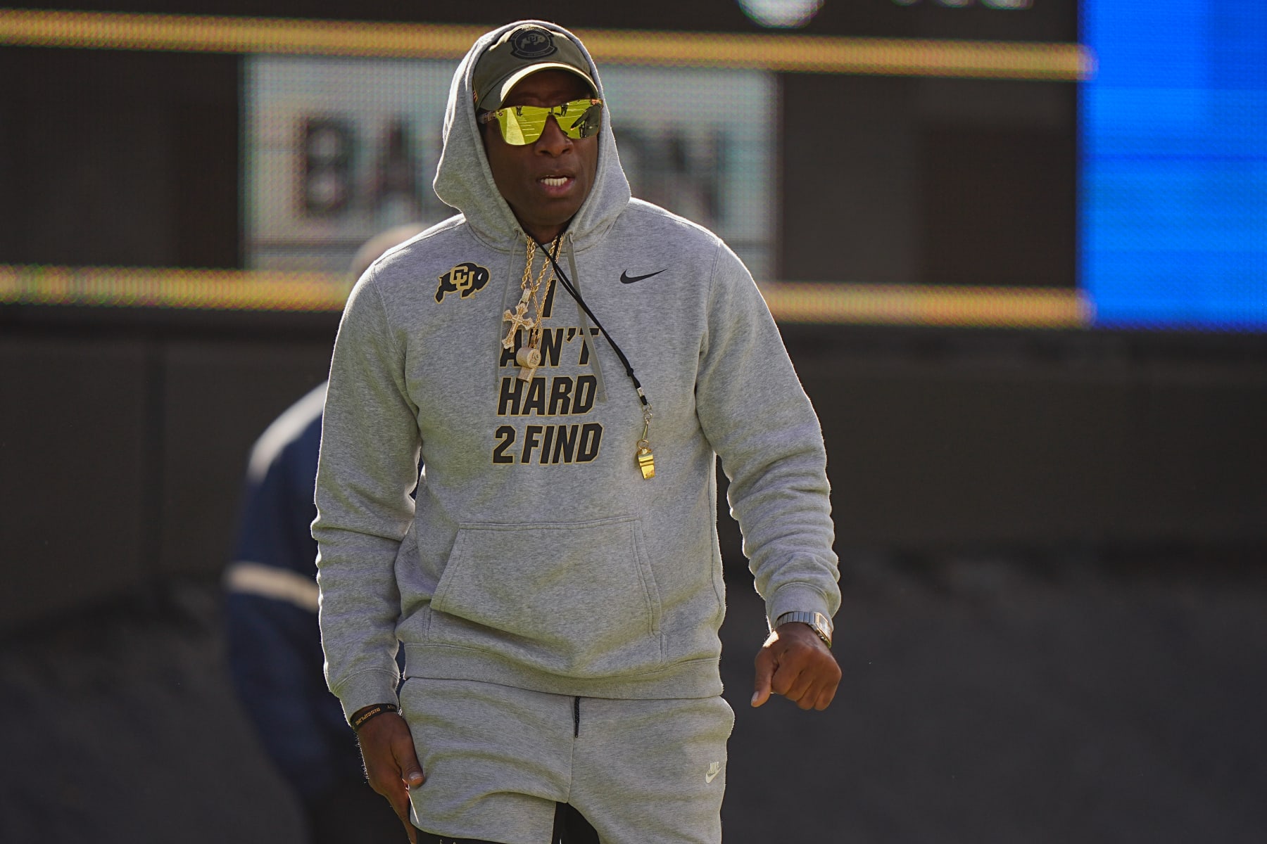College Football: Colorado head coach Deion Sanders looks on prior to game vs Arizona at Folsom Field. 
Boulder, CO 11/11/2023 
CREDIT: Erick W. Rasco (Photo by Erick W. Rasco/Sports Illustrated via Getty Images) 
(Set Number: X164462)