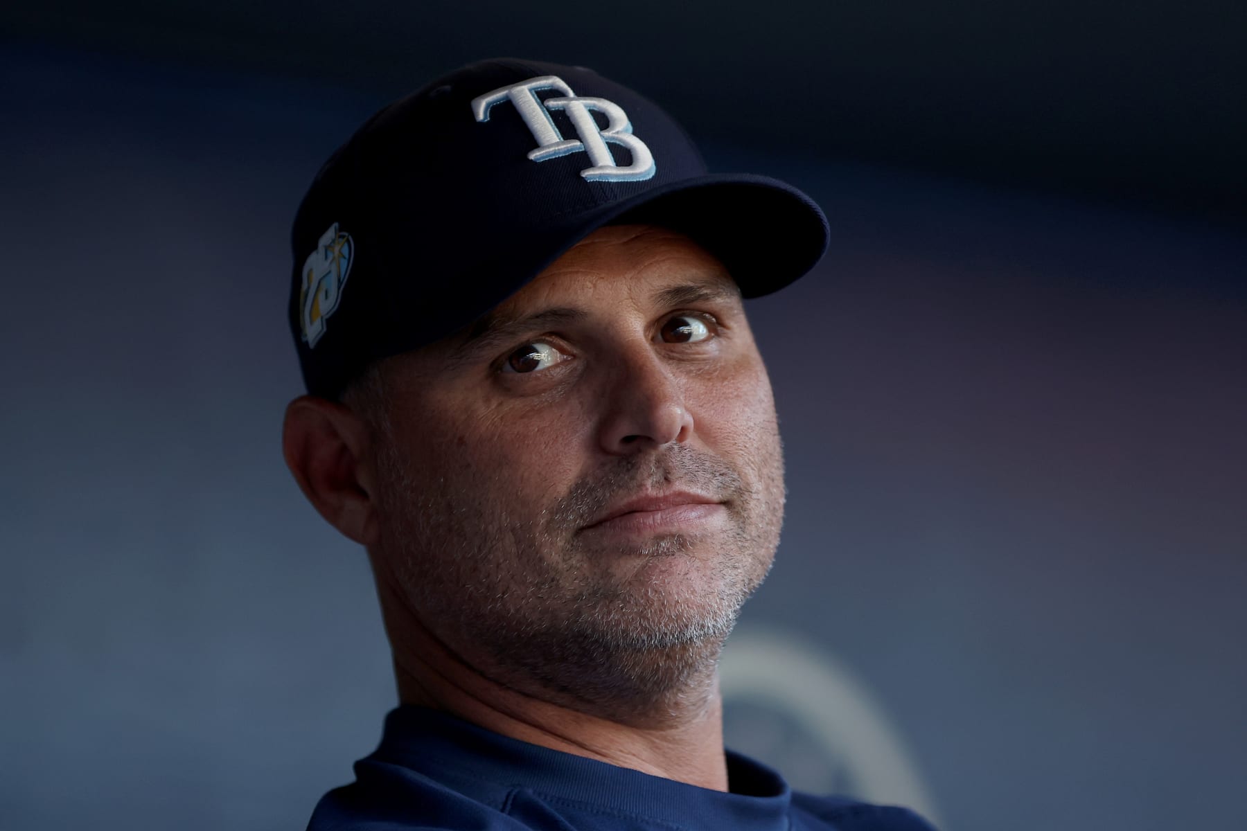 SEATTLE, WASHINGTON - JUNE 30: Manager Kevin Cash #16 of the Tampa Bay Rays looks on before the game against the Seattle Mariners at T-Mobile Park on June 30, 2023 in Seattle, Washington. (Photo by Steph Chambers/Getty Images)