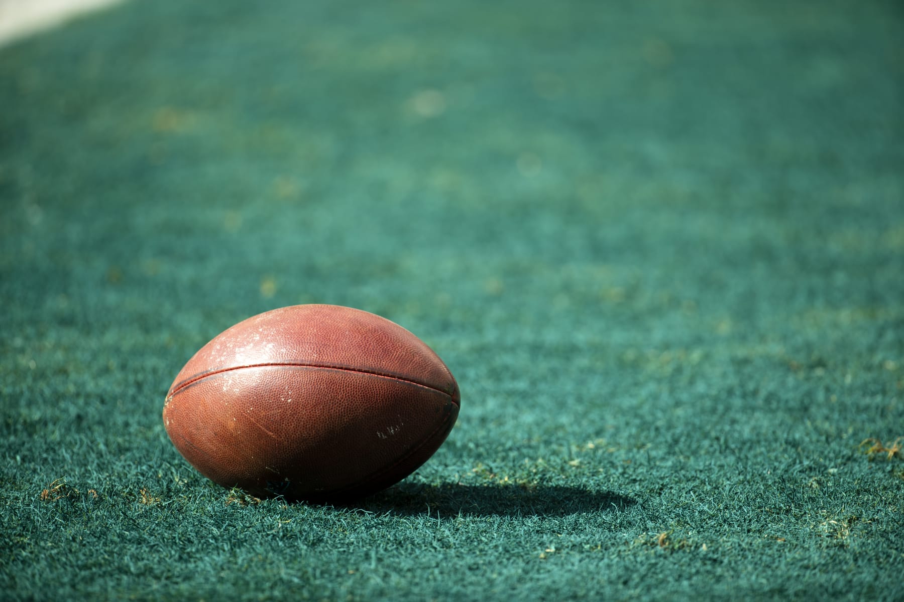 PHILADELPHIA, PA - OCTOBER 21: Detail view of American football on field during the game at Lincoln Financial Field on October 21, 2018 in Philadelphia, Pennsylvania. Carolina defeats Philadelphia 21-17. (Photo by Brett Carlsen/Getty Images) *** Local Caption ***