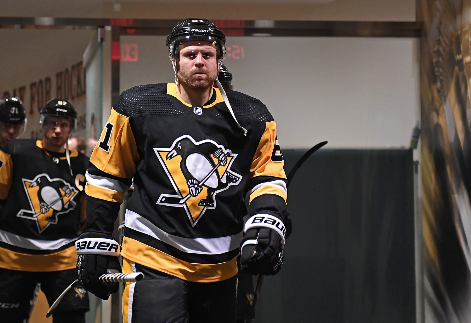 PITTSBURGH, PA - APRIL 14: Phil Kessel #81 of the Pittsburgh Penguins takes the ice against the New York Islanders in Game Three of the Eastern Conference First Round during the 2019 NHL Stanley Cup Playoffs at PPG Paints Arena on April 14, 2019 in Pittsburgh, Pennsylvania. (Photo by Joe Sargent/NHLI via Getty Images)
