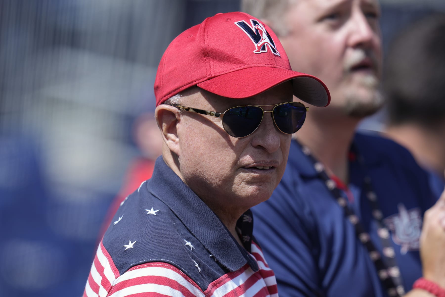 WASHINGTON, DC - JULY 04: Washington Nationals owner Mark Lerner looks on before a game against the Cincinnati Reds at Nationals Park on July 04, 2023 in Washington, DC. (Photo by Jess Rapfogel/Getty Images)