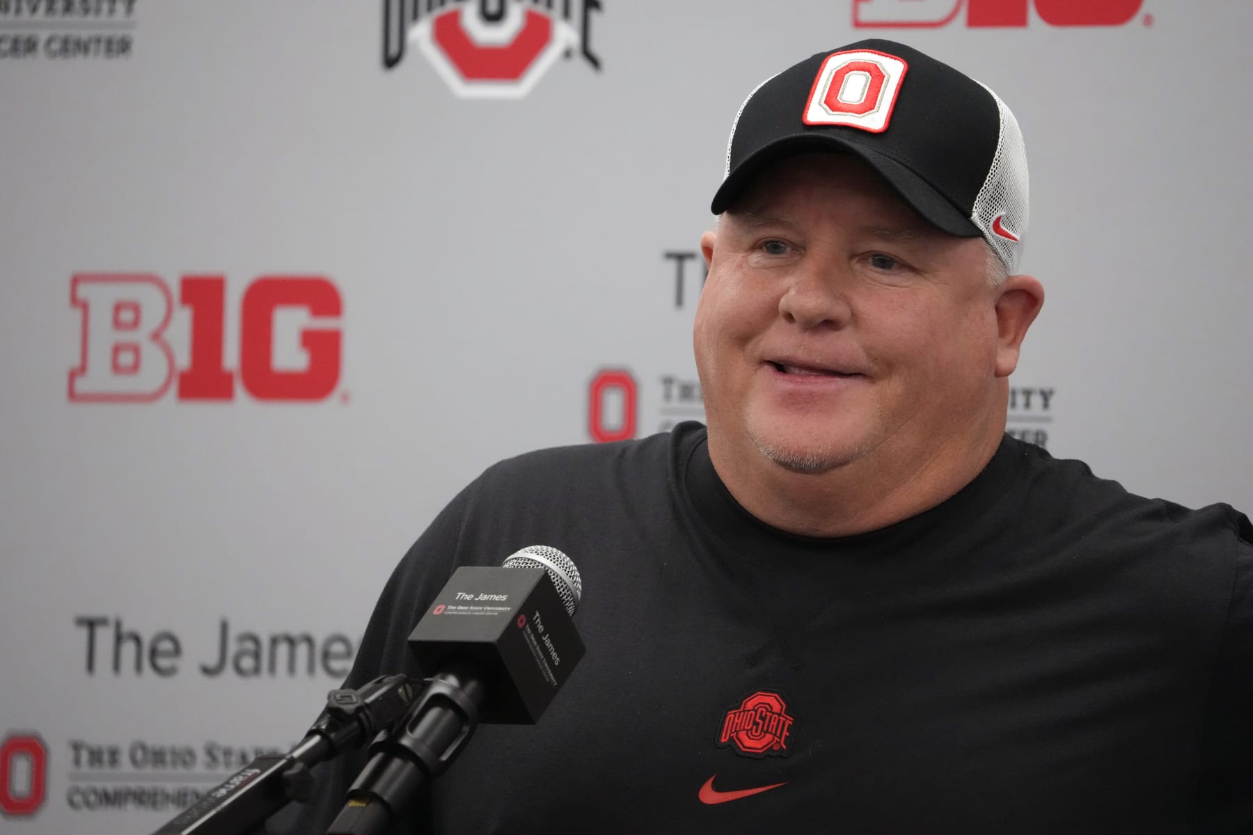 COLUMBUS, OHIO - MARCH 05: Ohio State Buckeyes Offensive Coordinator Chip Kelly address member's of the media at Woody Hayes Athletic Center on March 05, 2024 in Columbus, Ohio. (Photo by Jason Mowry/Getty Images)