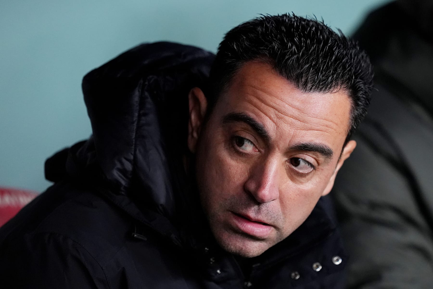 BILBAO, SPAIN - MARCH 03: Xavi, Head Coach of FC Barcelona, looks on prior to the LaLiga EA Sports match between Athletic Bilbao and FC Barcelona at Estadio de San Mames on March 03, 2024 in Bilbao, Spain. (Photo by Juan Manuel Serrano Arce/Getty Images)