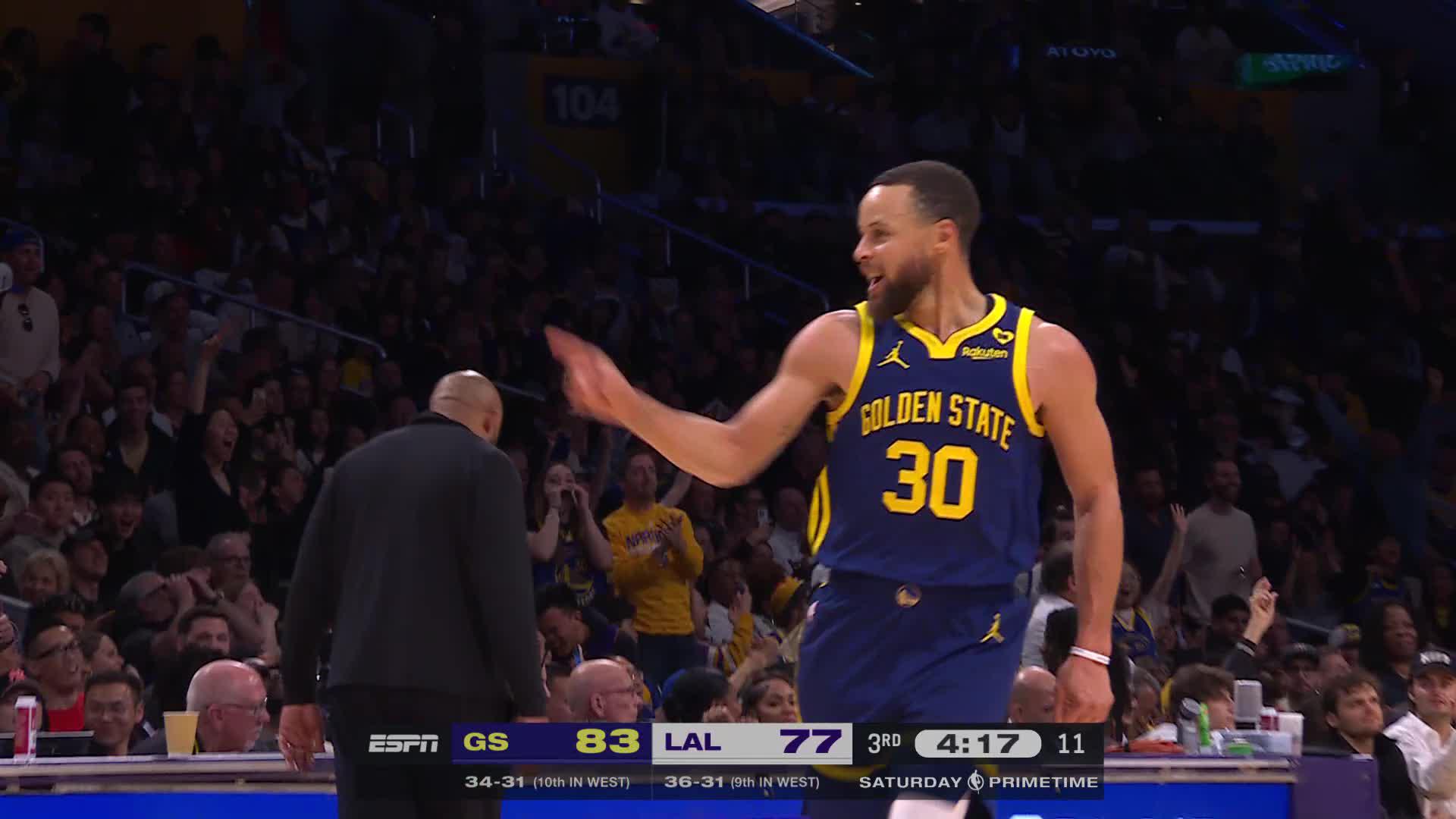 Stephen Curry, Warriors Excite Fans in Win vs. LeBron, Lakers amid NBA  Playoff Race | News, Scores, Highlights, Stats, and Rumors | Bleacher Report