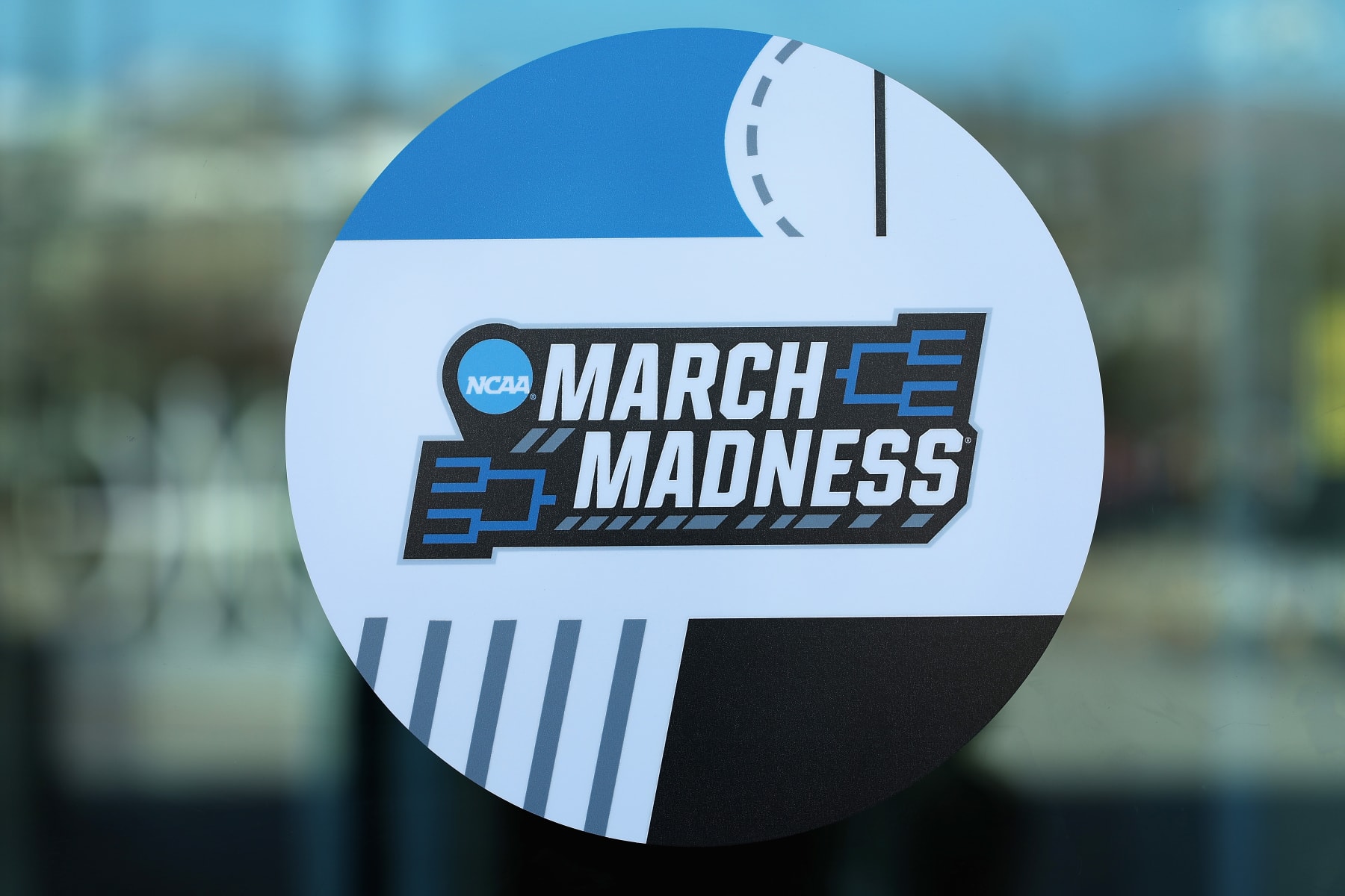 SALT LAKE CITY, UTAH - MARCH 19: Detail of a NCAA Men's Basketball Tournament sign outside of the Delta Center on March 19, 2024 in Salt Lake City, Utah. (Photo by Christian Petersen/Getty Images)