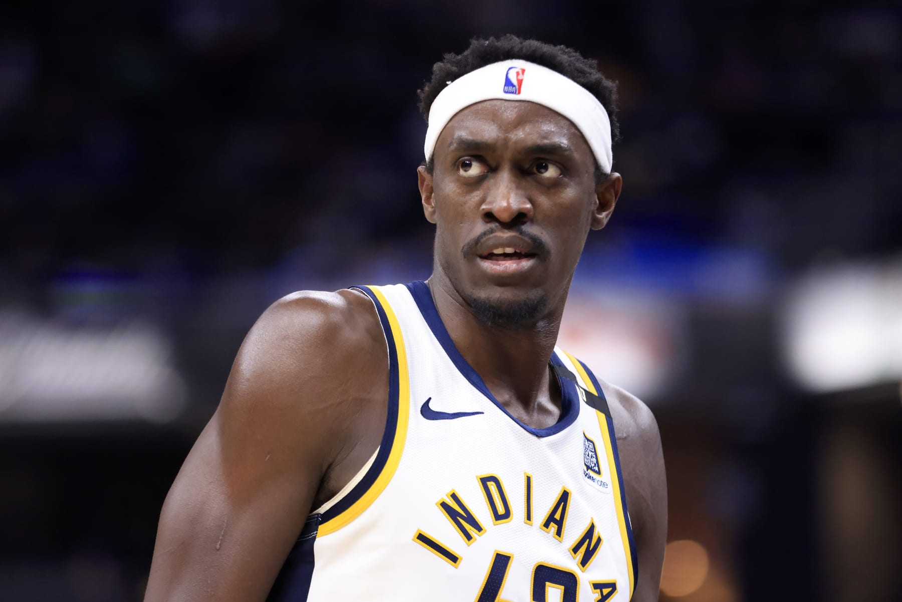 INDIANAPOLIS, INDIANA - FEBRUARY 25: Pascal Siakam #43 of the Indiana Pacers looks on in the game against the Dallas Mavericks at Gainbridge Fieldhouse on February 25, 2024 in Indianapolis, Indiana. NOTE TO USER: User expressly acknowledges and agrees that, by downloading and or using this photograph, User is consenting to the terms and conditions of the Getty Images License Agreement. (Photo by Justin Casterline/Getty Images)