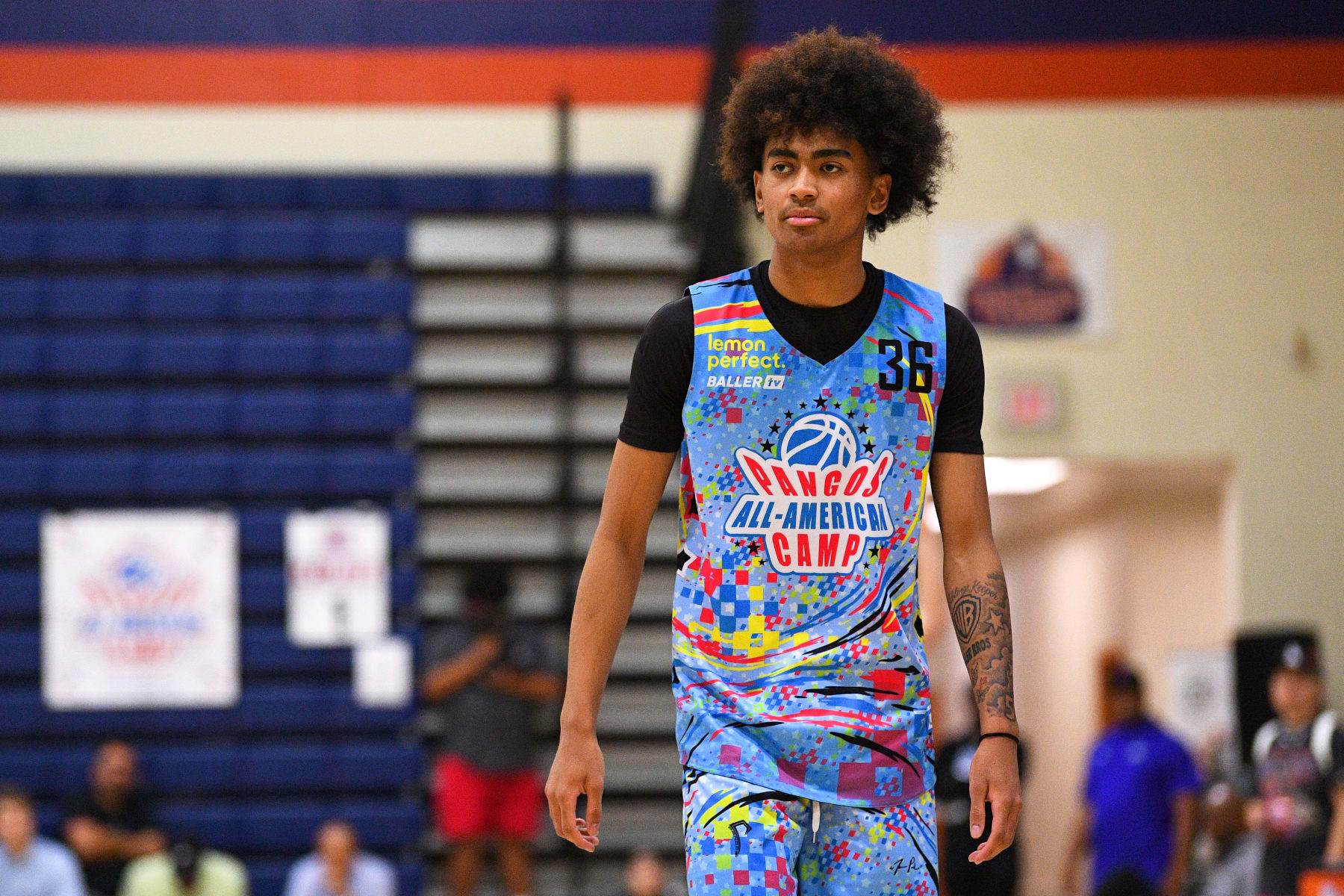 LAS VEGAS, NV - JUNE 05: Vyctorius Miller looks on during the Pangos All-American Camp on June 5, 2023 at the Bishop Gorman High School in Las Vegas, NV. (Photo by Brian Rothmuller/Icon Sportswire via Getty Images)