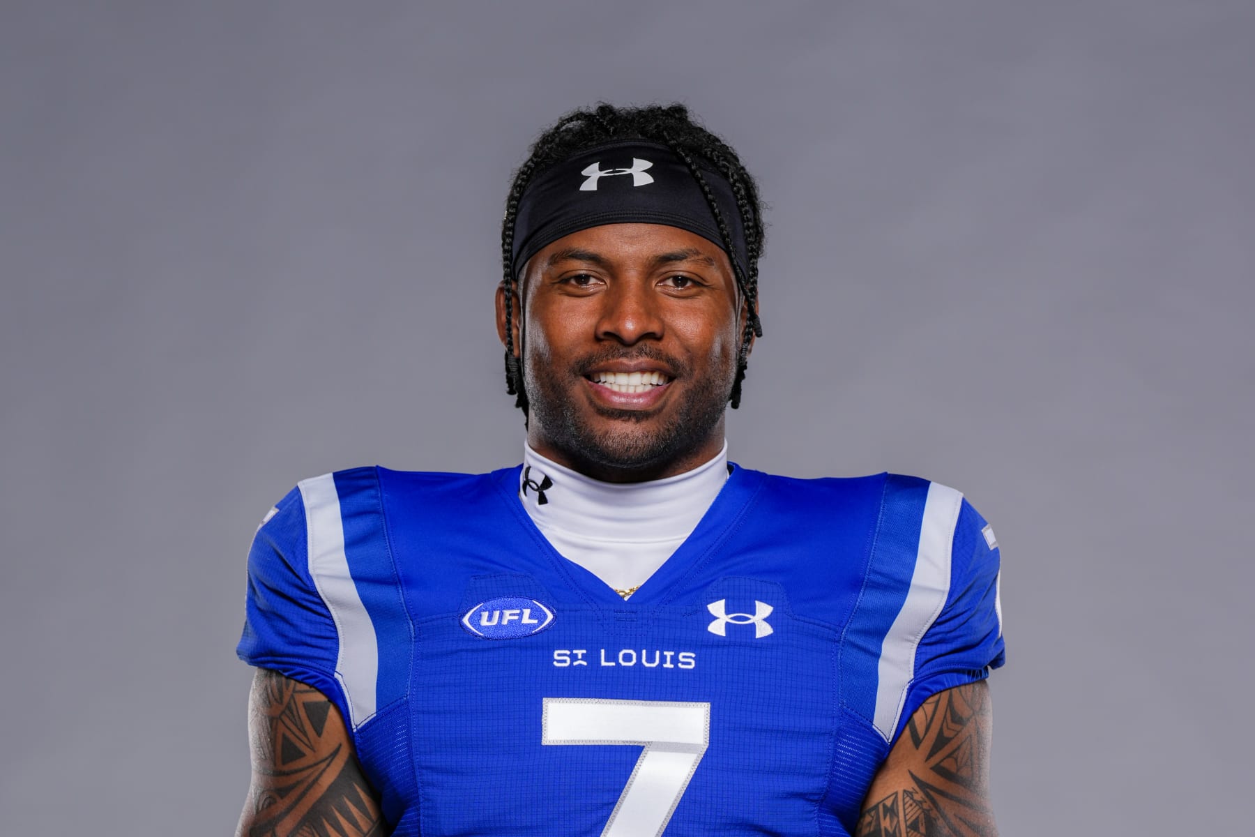 ARLINGTON, TEXAS - MARCH 07: Pita Taumoepenu #7 of the St. Louis Battlehawks poses for a portrait on March 07, 2024 in Arlington, Texas. (Photo by Fox Sports/UFL/Getty Images)