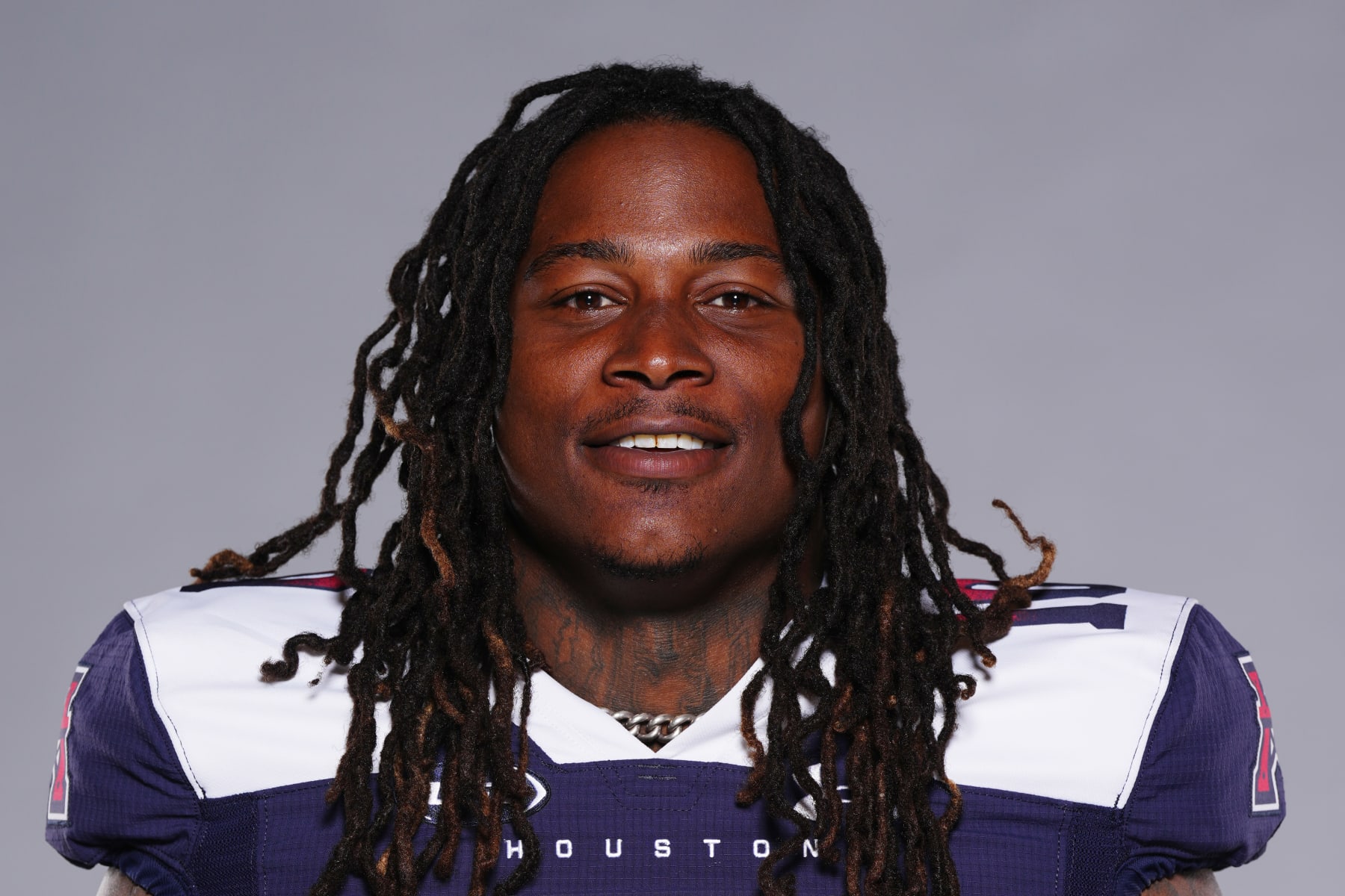 ARLINGTON, TEXAS - MARCH 07: Reuben Foster #10 of the Houston Roughnecks poses for a portrait on March 07, 2024 in Arlington, Texas. (Photo by Fox Sports/UFL/Getty Images)
