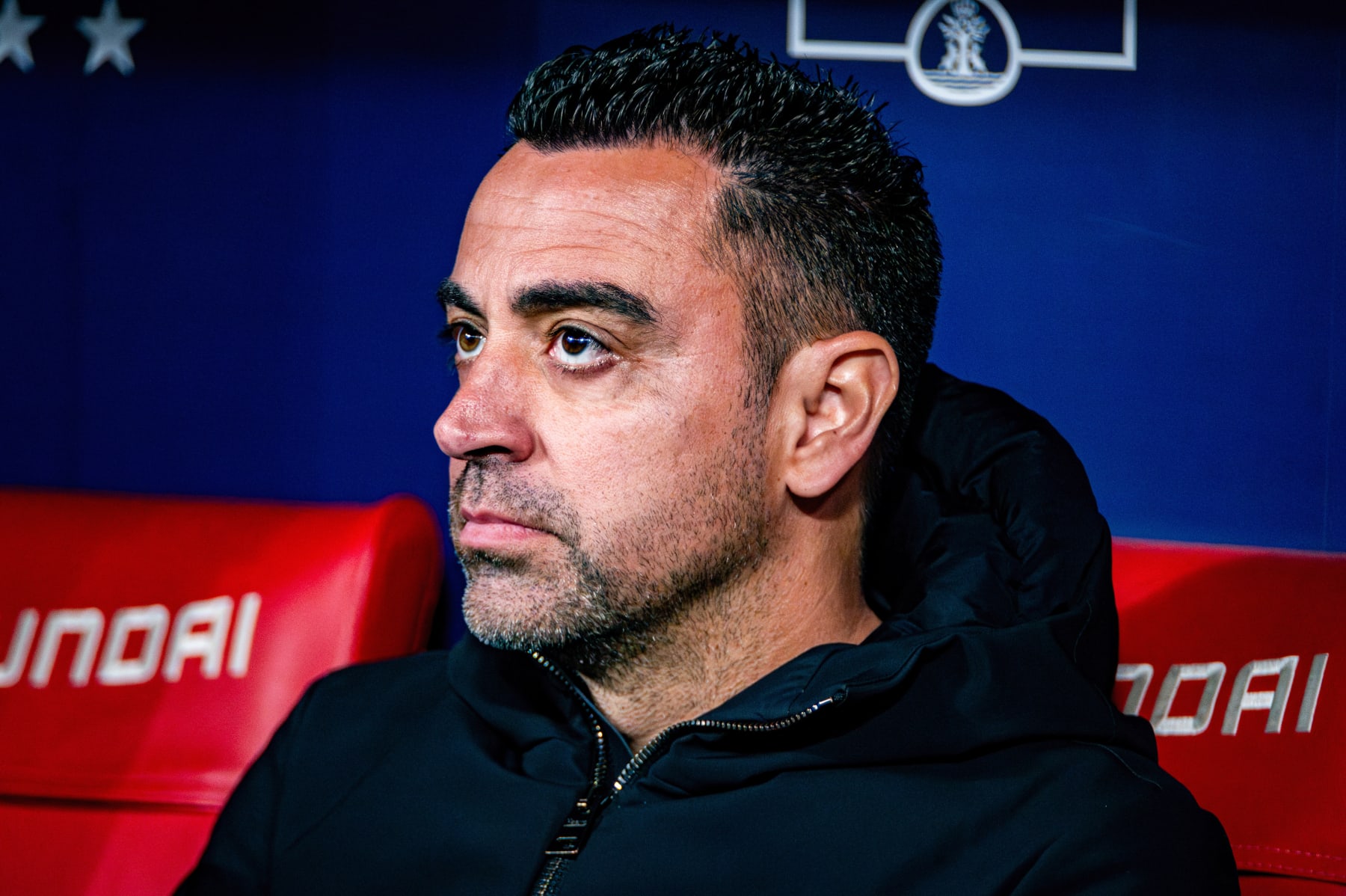 MADRID, SPAIN - 2024/03/17: Xavi Hernandez, head coach of FC Barcelona, seen during the La Liga EA Sports 2023/24 football match between Atletico Madrid vs FC Barcelona at Civitas Metropolitano Stadium. Atletico Madrid 0 : 3 FC Barcelona. (Photo by Alberto Gardin/SOPA Images/LightRocket via Getty Images)