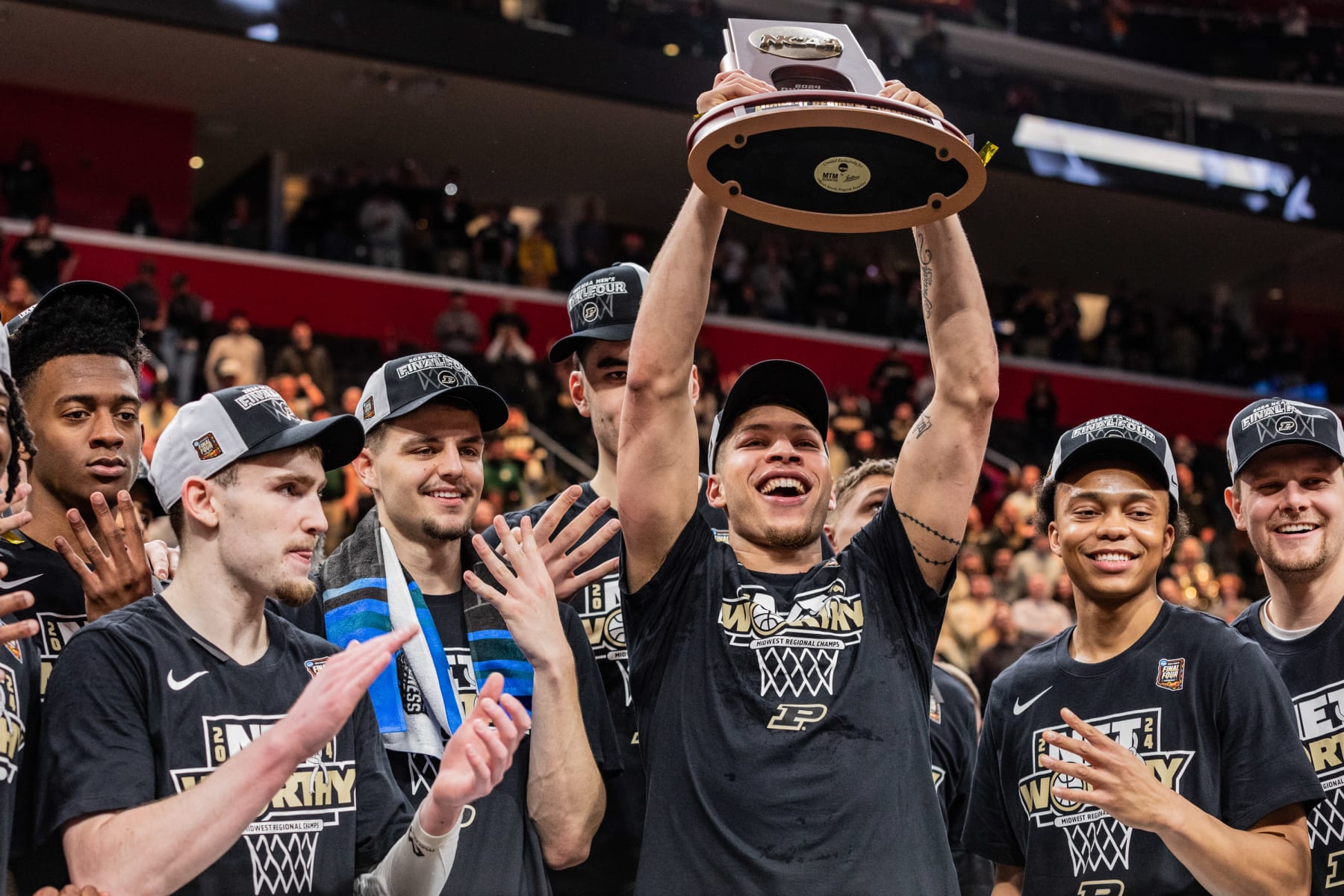 Purdue celebrates reaching its first Final Four since 1980.