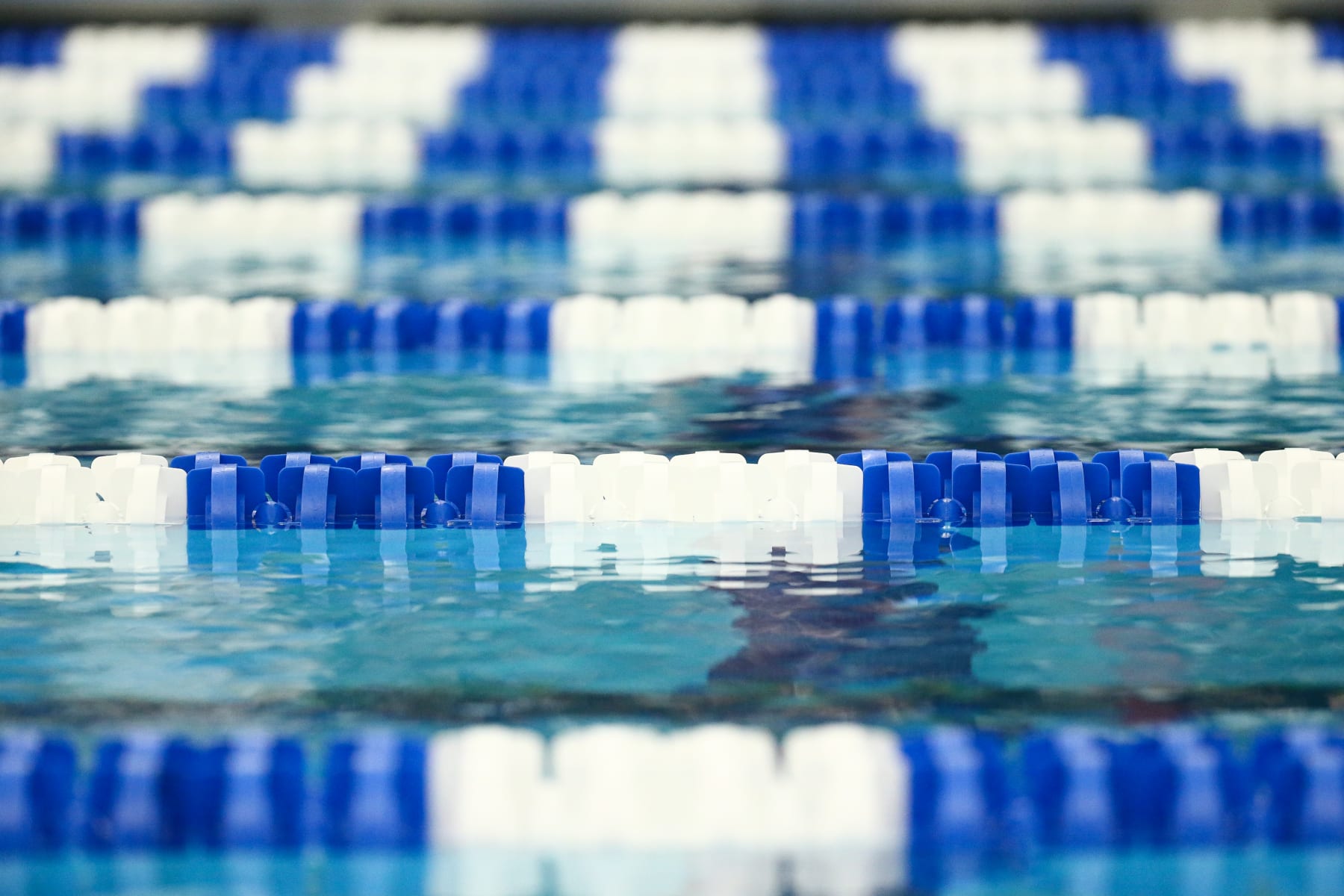 GREENSBORO, NORTH CAROLINA - MARCH 21: Pool lanes markers sit in the pool during the Division III Men's and Women's Swimming and Diving Championships held at Greensboro Aquatic Center on March 21, 2024 in Greensboro, North Carolina. (Photo by Isaiah Vazquez/NCAA Photos via Getty Images)