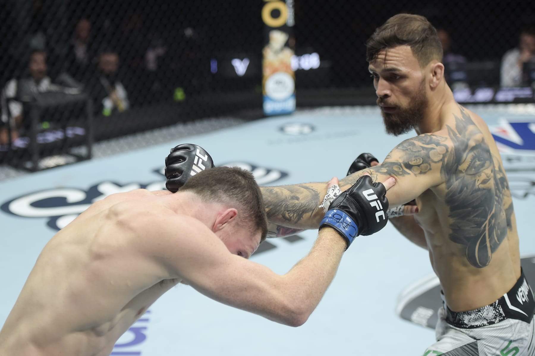 RIO DE JANEIRO, BRAZIL - MAY 04: (R-L) Mauricio Ruffy of Brazil punches Jamie Mullarkey of Australia in a lightweight bout during the UFC 301 event at Farmasi Arena on May 04, 2024 in Rio de Janeiro, Brazil. (Photo by Alexandre Loureiro/Zuffa LLC via Getty Images)