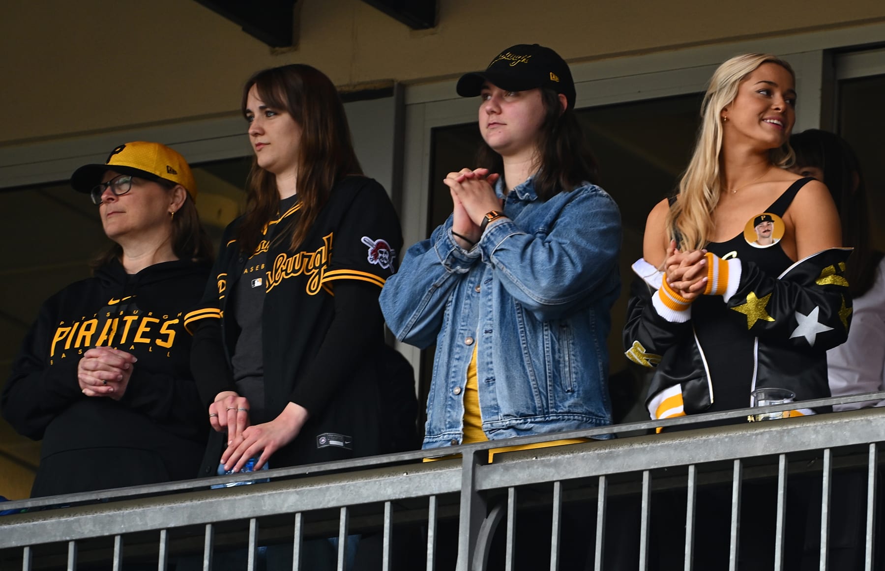 PITTSBURGH, PENNSYLVANIA - MAY 11: Livvy Dunne (R) attends as her boyfriend Paul Skenes #30 of the Pittsburgh Pirates (not pictured) makes his major league debut during the game against the Chicago Cubs beat PNC Park on May 11, 2024 in Pittsburgh, Pennsylvania. (Photo by Justin Berl/Getty Images)