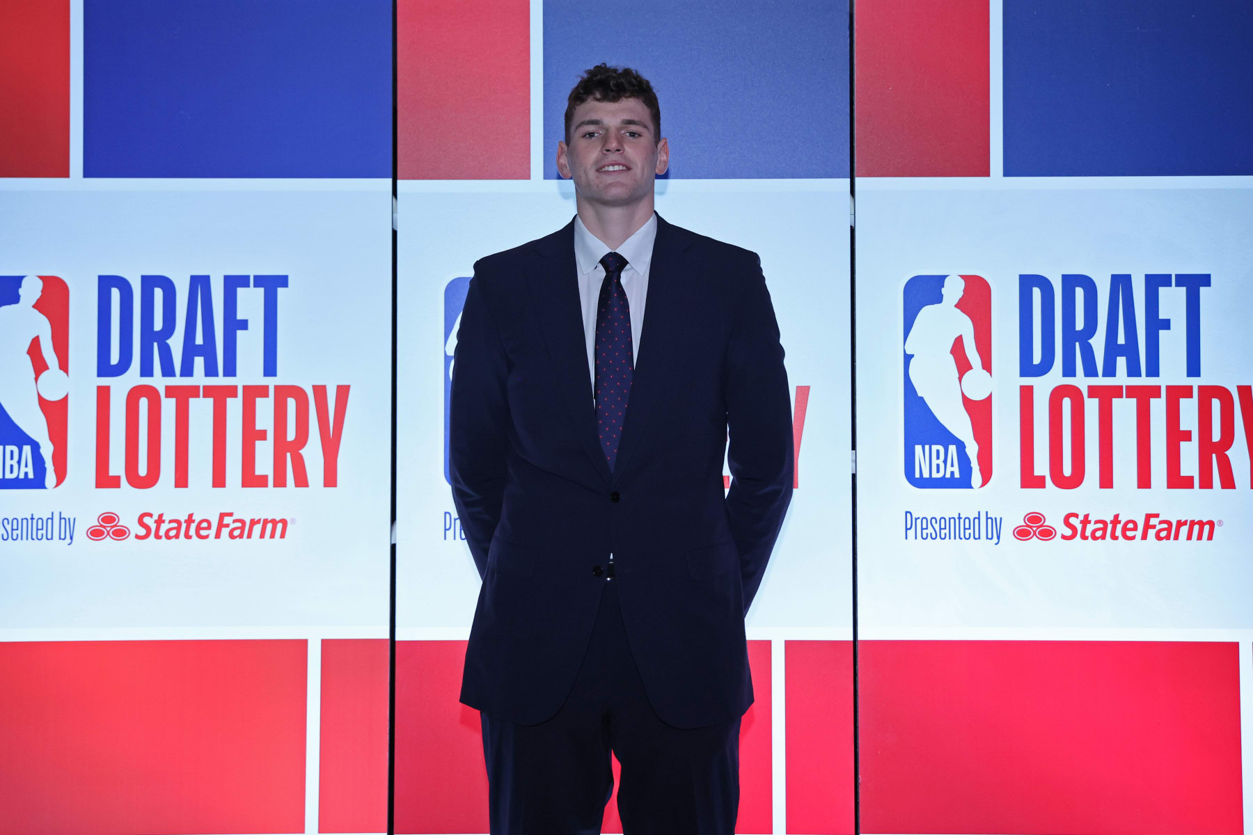 CHICAGO, IL - MAY 12 : Donovan Clingan poses for a photo during the 2024 NBA Draft Lottery on May 12, 2024 at McCormick Convention Center in Chicago, Illinois. NOTE TO USER: User expressly acknowledges and agrees that, by downloading and or using this photograph, User is consenting to the terms and conditions of the Getty Images License Agreement. Mandatory Copyright Notice: Copyright 2024 NBAE (Photo by Jeff Haynes/NBAE via Getty Images)