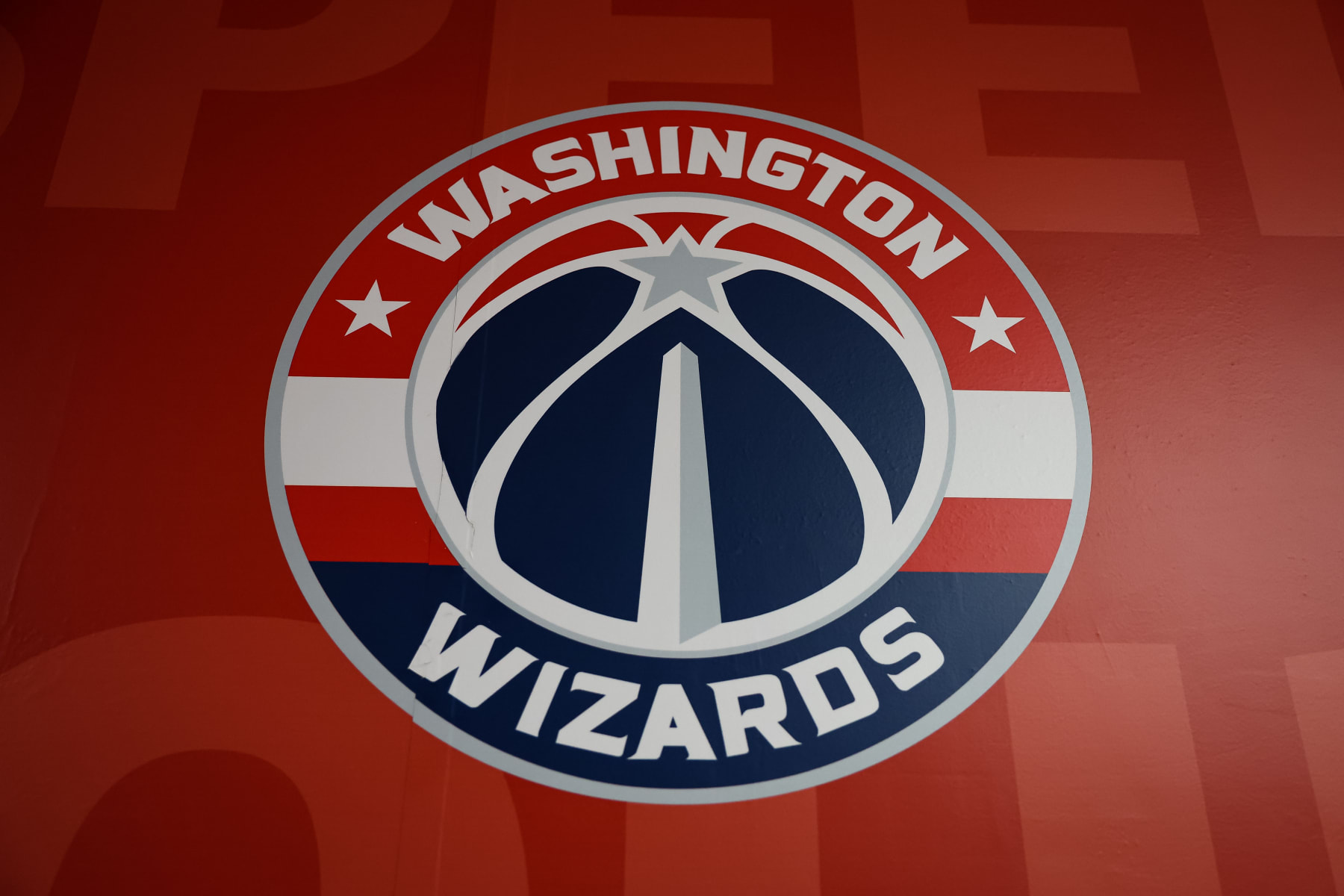 WASHINGTON, DC - OCTOBER 21: The Washington Wizards logo is seen on the stadium before the game between the Washington Wizards and the Chicago Bulls at Capital One Arena on October 21, 2022 in Washington, DC. NOTE TO USER: User expressly acknowledges and agrees that, by downloading and or using this photograph, User is consenting to the terms and conditions of the Getty Images License Agreement. (Photo by Scott Taetsch/Getty Images)