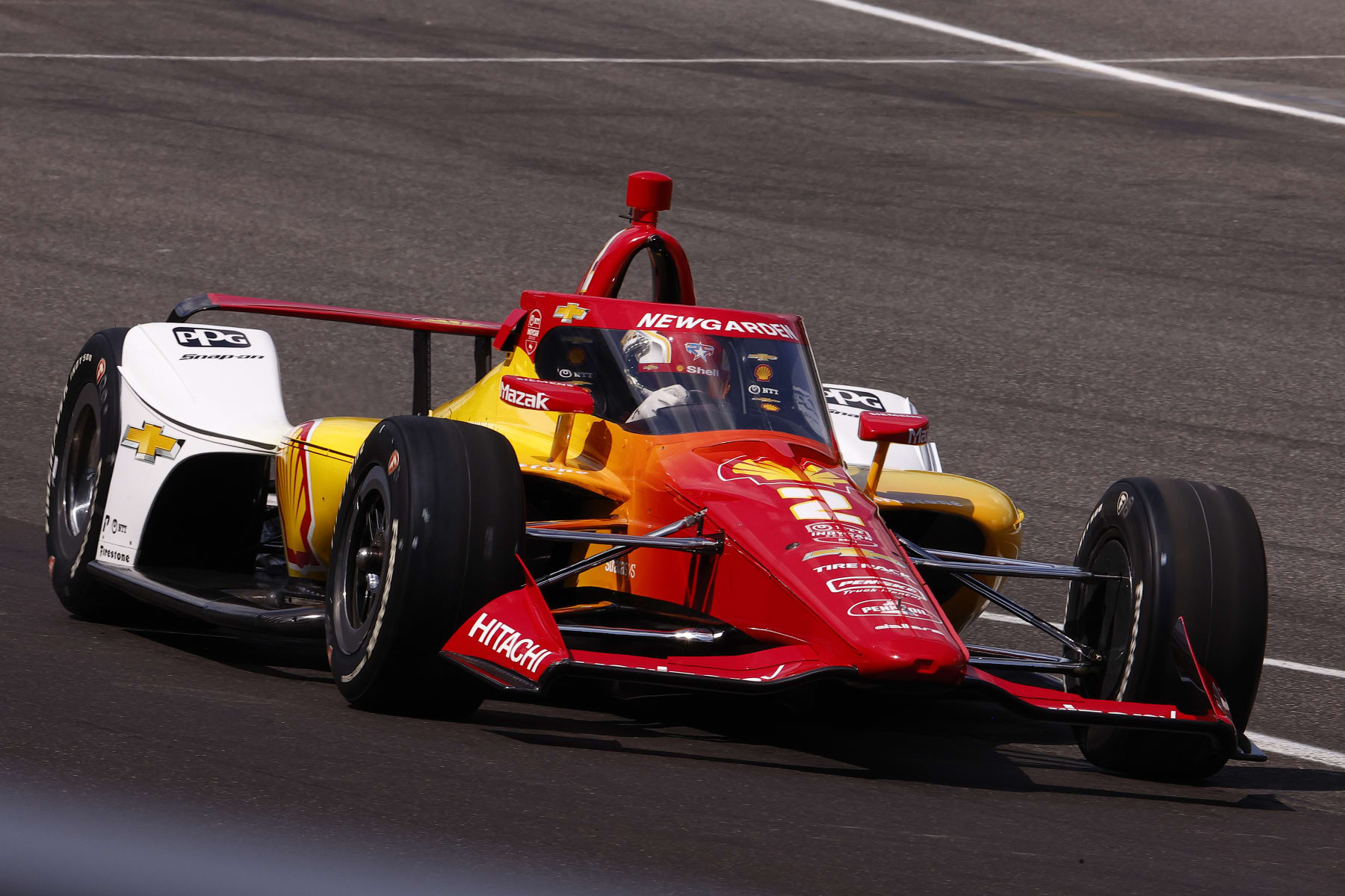 INDIANAPOLIS, IN - MAY 19: Josef Newgarden of USA (2) driving for Team Penske pulls out onto the track during qualifications for the NTT IndyCar Series Indianapolis 500 Qualifying on May 19 2024 at the Indianapolis Motor Speedway in Indianapolis, IN. (Photo by Jeffrey Brown/Icon Sportswire via Getty Images)