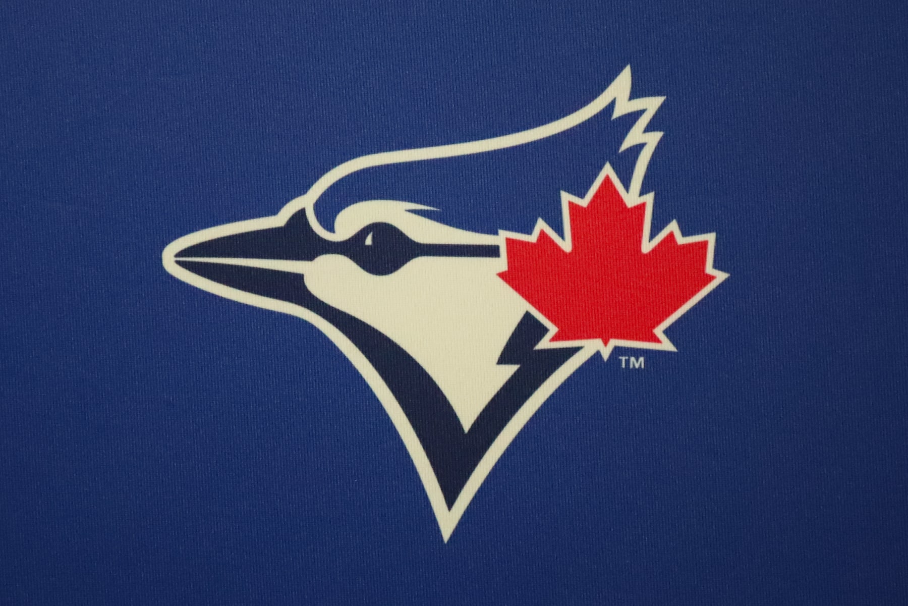 KANSAS CITY, MO - APRIL 25: A view of the Toronto Blue Jays logo before an MLB game between the Toronto Blue Jays and Kansas City Royals on Apr 25, 2024 at Kauffman Stadium in Kansas City, MO. (Photo by Scott Winters/Icon Sportswire via Getty Images)