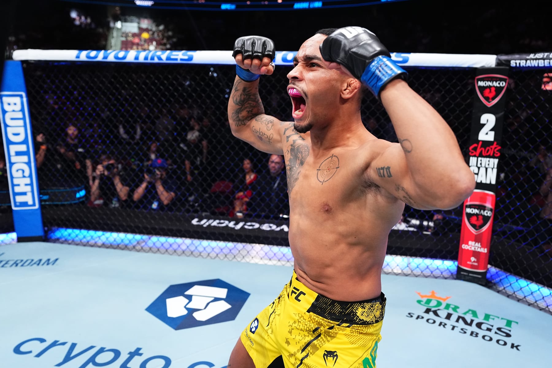 NEWARK, NEW JERSEY - JUNE 01: Andre Lima of Brazil prepares to face Mitch Raposo in a flyweight fight during the UFC 302 event at Prudential Center on June 01, 2024 in Newark, New Jersey. (Photo by Jeff Bottari/Zuffa LLC via Getty Images)